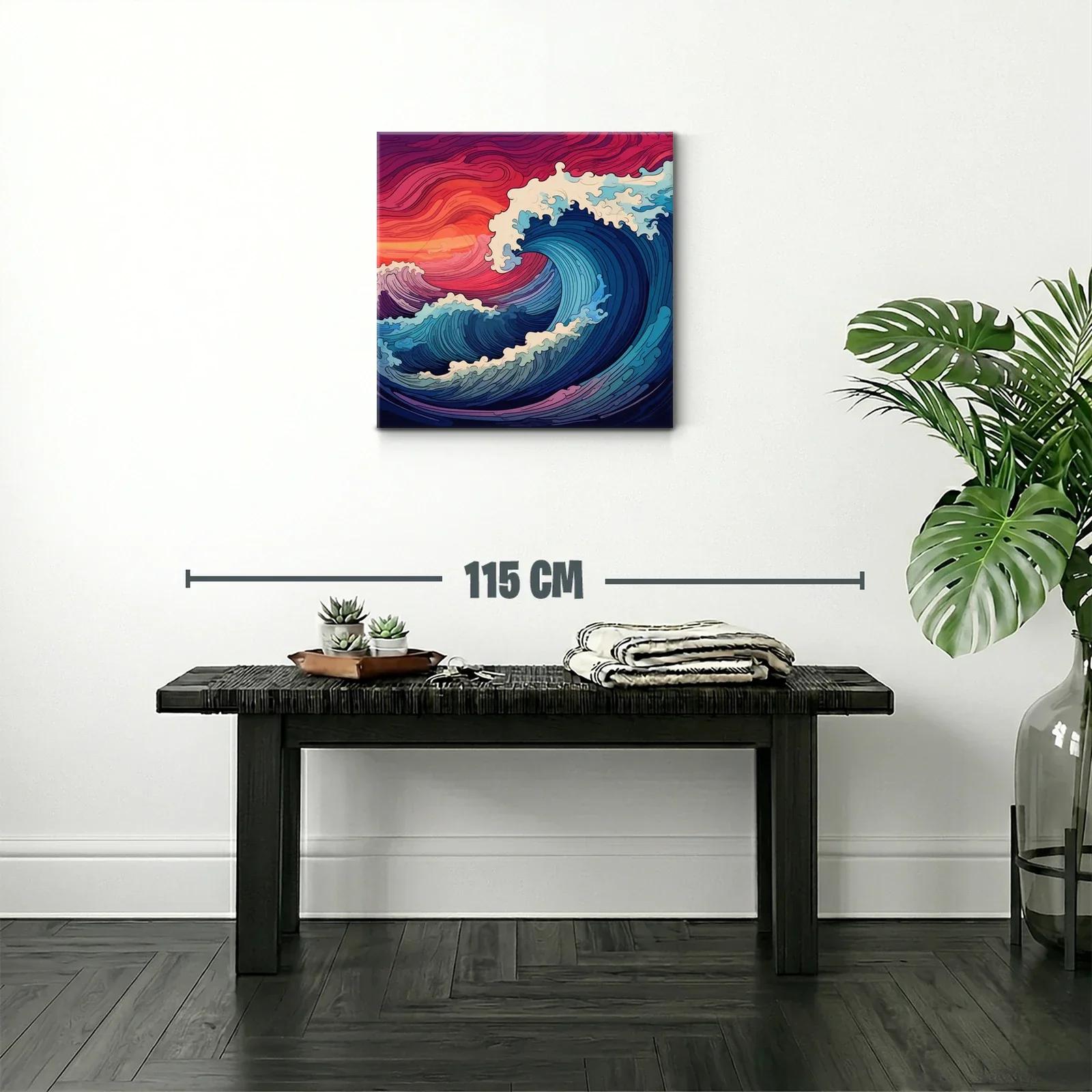 Olas dinámicas en atardecer vibrante y mar profundo — miniatura 2