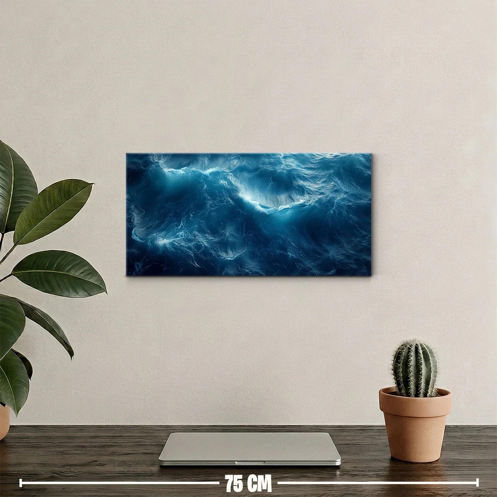 Cuadro olas del mar con brillos de luz — miniatura 2