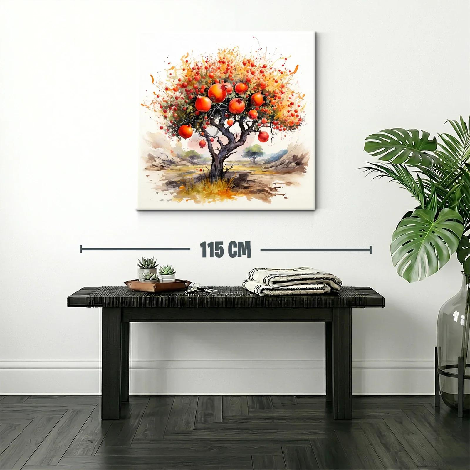 Árbol frutal con granadas en tonos cálidos y vibrantes — miniatura 2