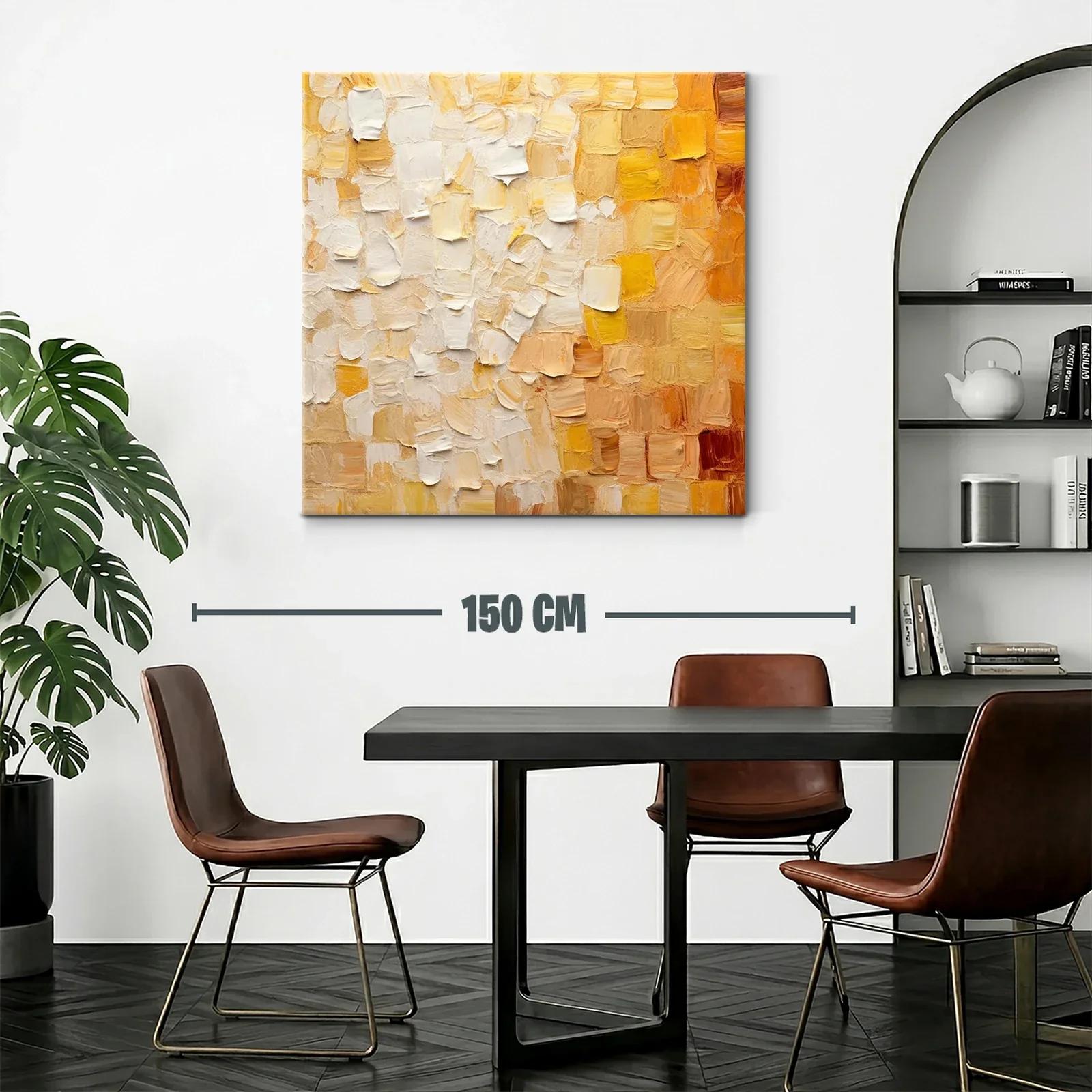 Cuadro abstracto tonos cálidos para ambiente acogedor — miniatura 2