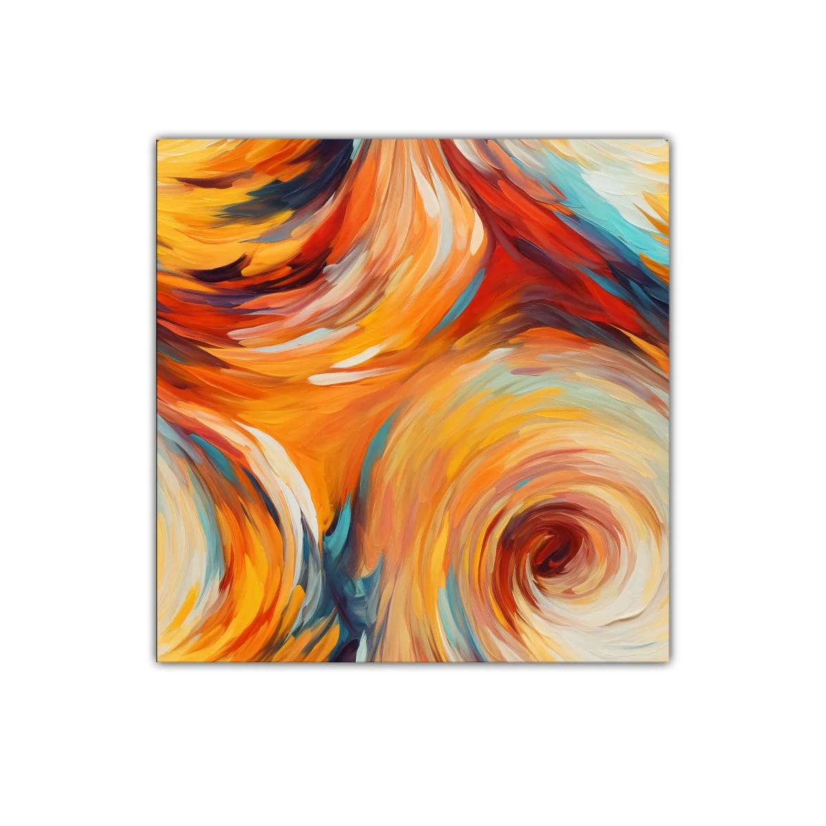 Cuadro Abstracto en Tonos Cálidos y Dinámicos