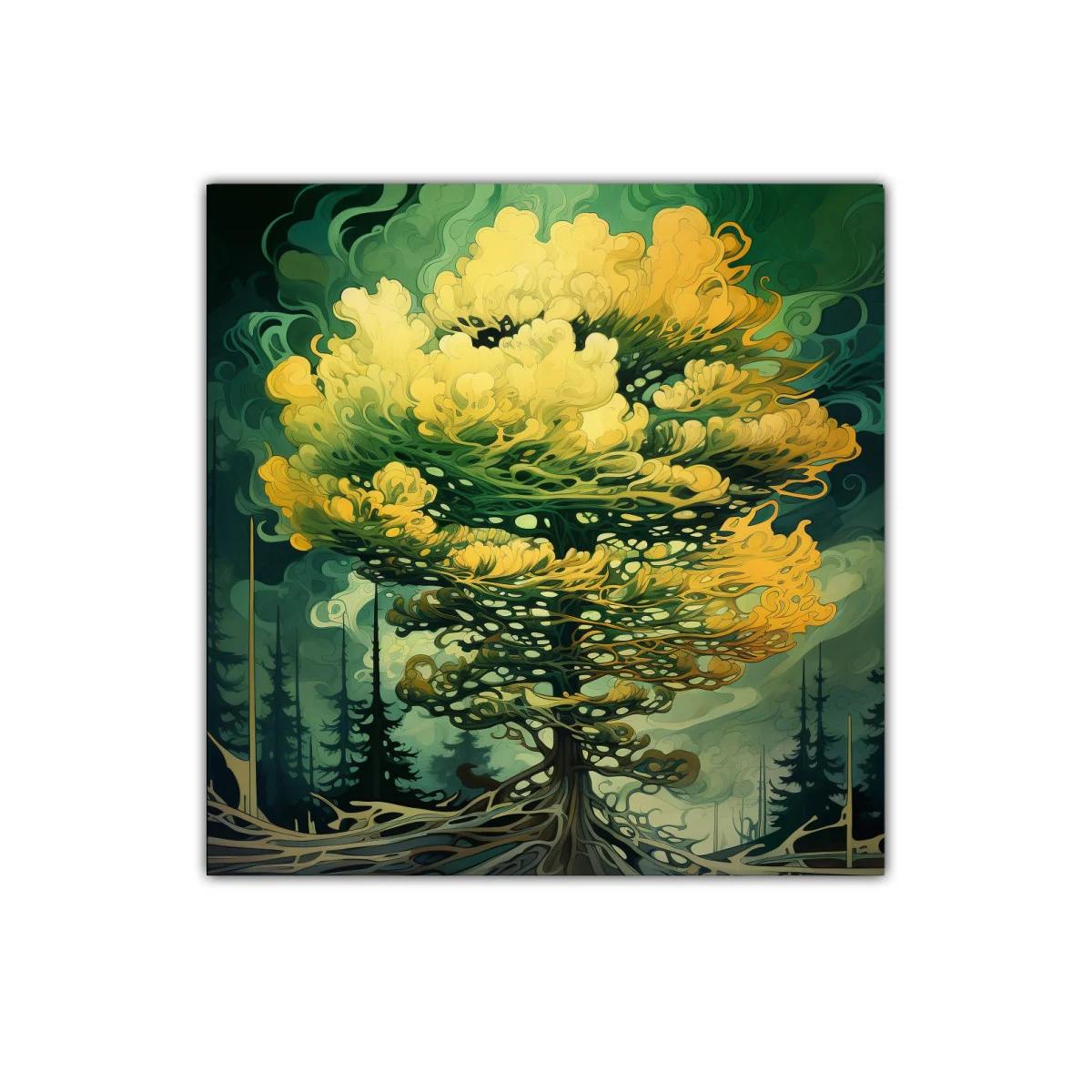 Árbol fantástico con tonos verdes y amarillos vibrantes — imagen principal