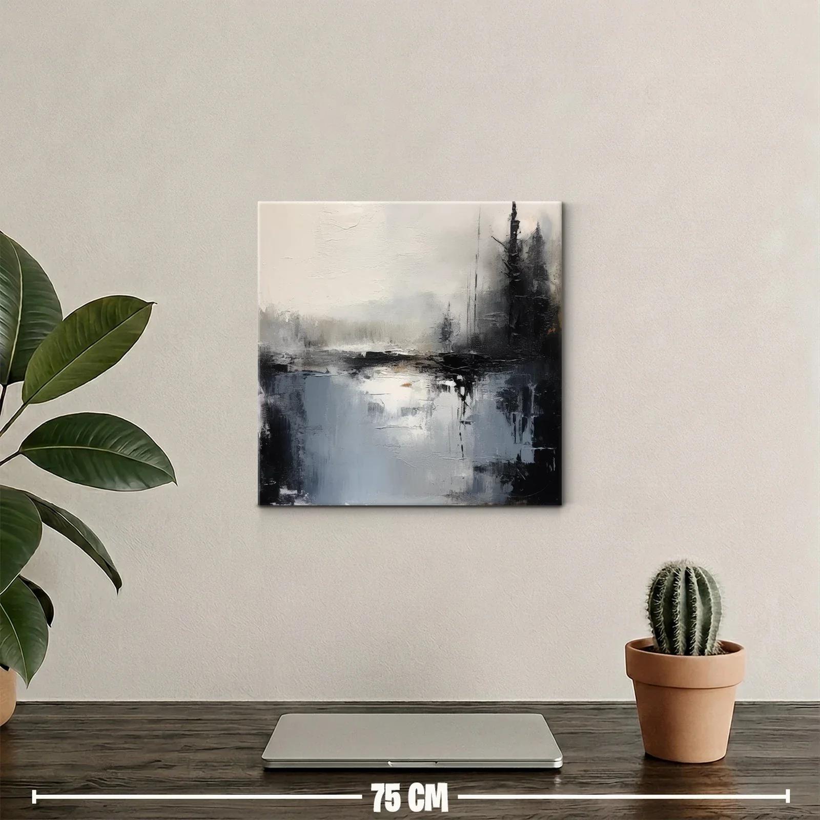 Paisaje abstracto en tonos neutros y contraste dramático — miniatura 2