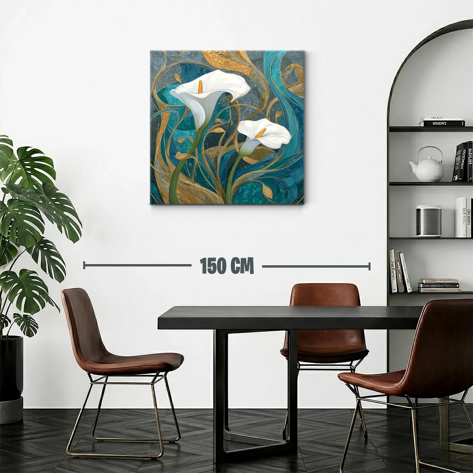 Elegancia natural con lirios blancos y diseño abstracto — miniatura 2