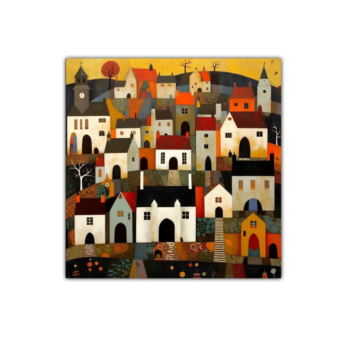 Pueblo encantador con colores cálidos y arquitectura singular — imagen principal