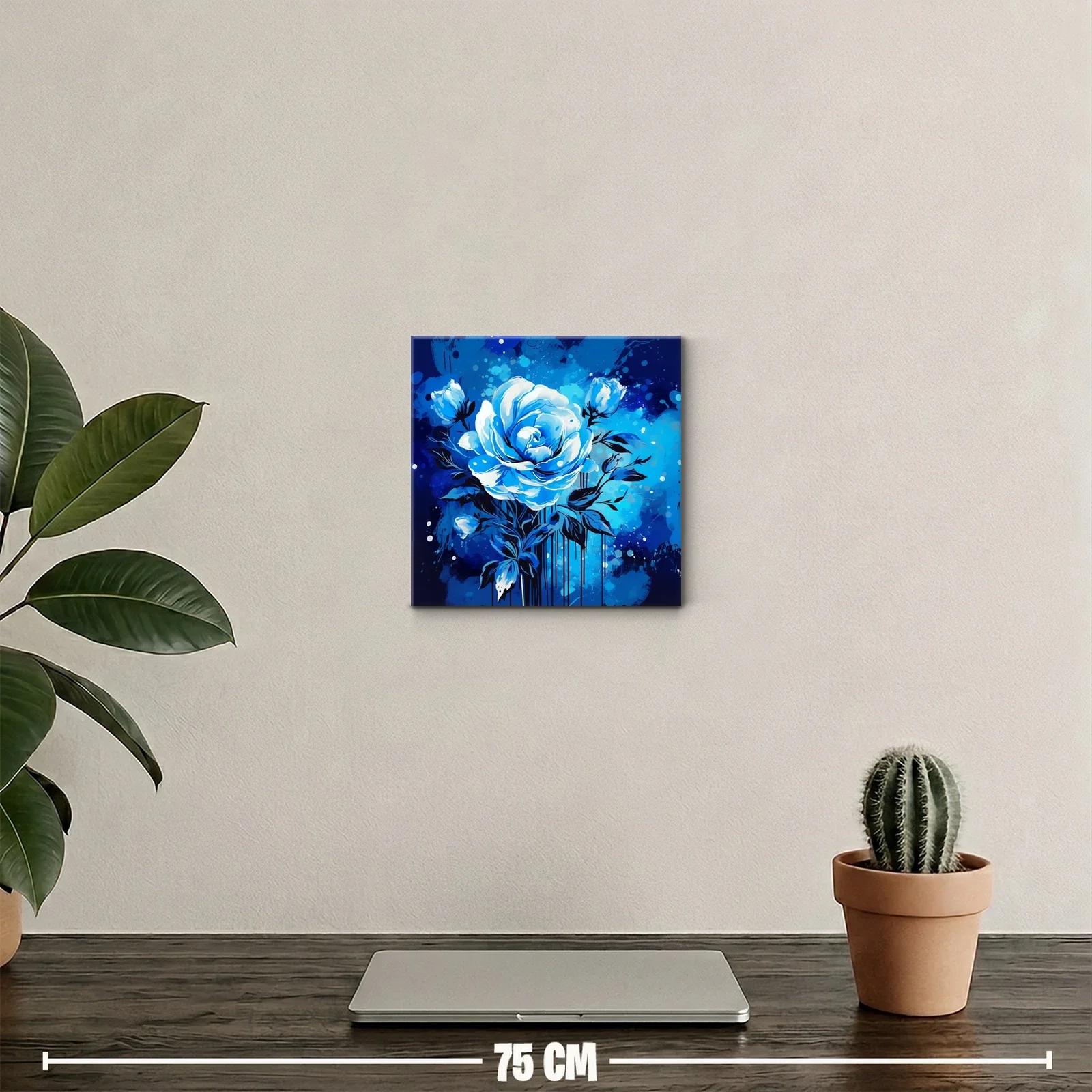 Rosa azul en composición vibrante con fondo dinámico — miniatura 2