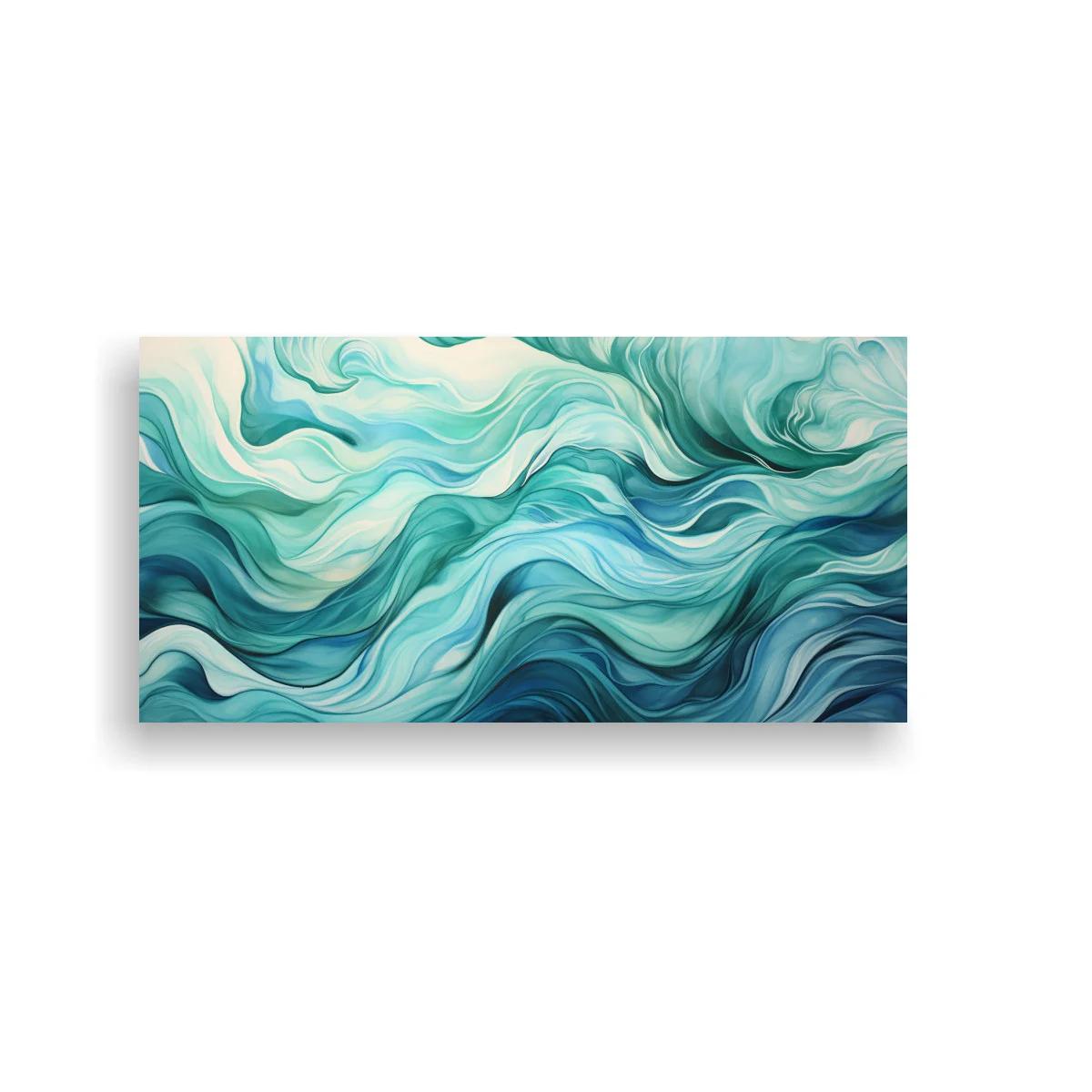 Cuadro olas abstractas con remolinos marmoleados