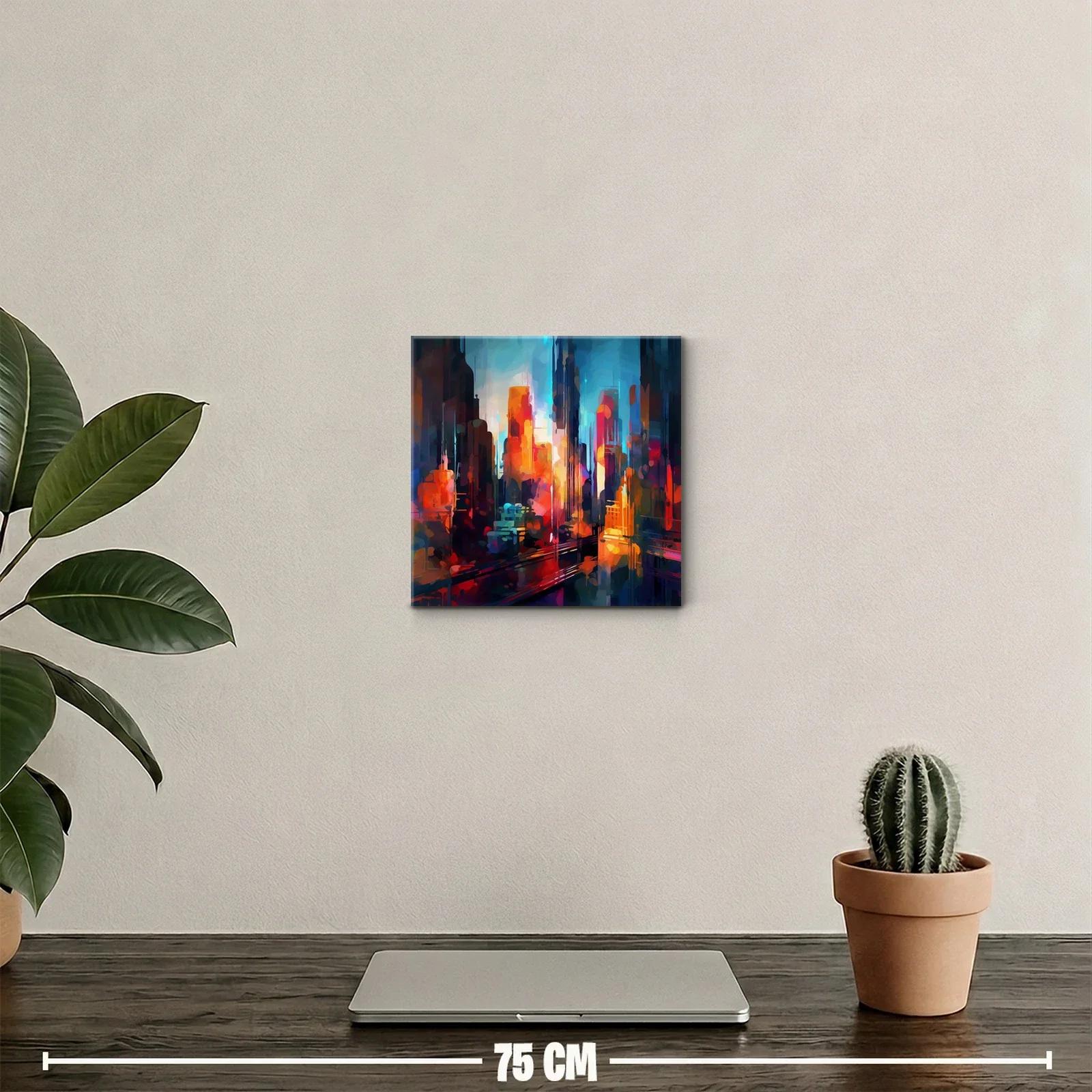 Paisaje urbano vibrante con luces cálidas y frías — miniatura 2