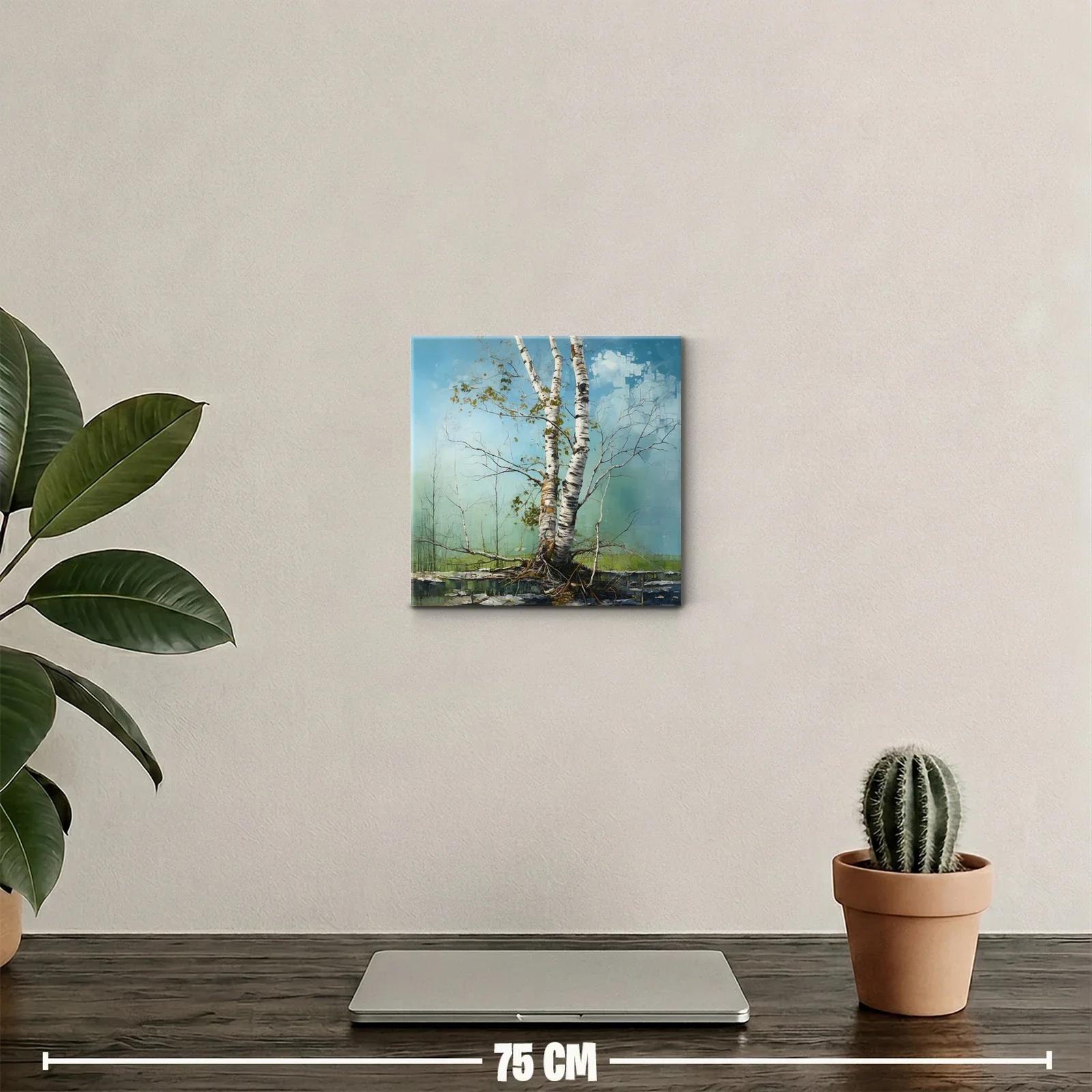 Árbol de abedul en paisaje sereno y natural — miniatura 2
