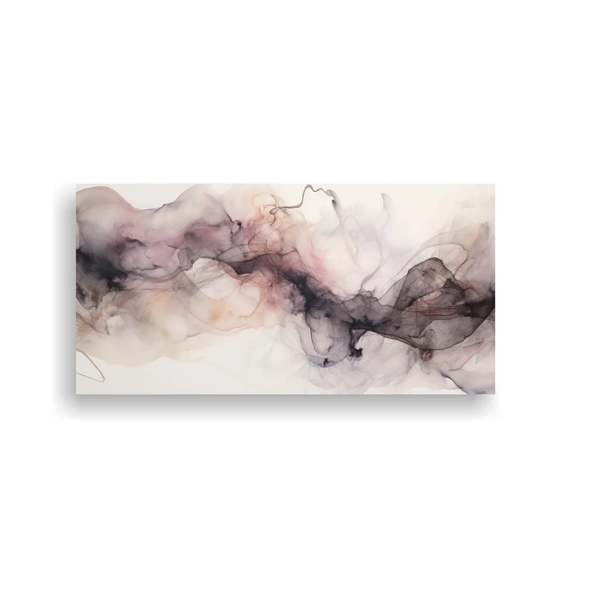 Cuadro nube de tinta abstracta con líneas ondulantes