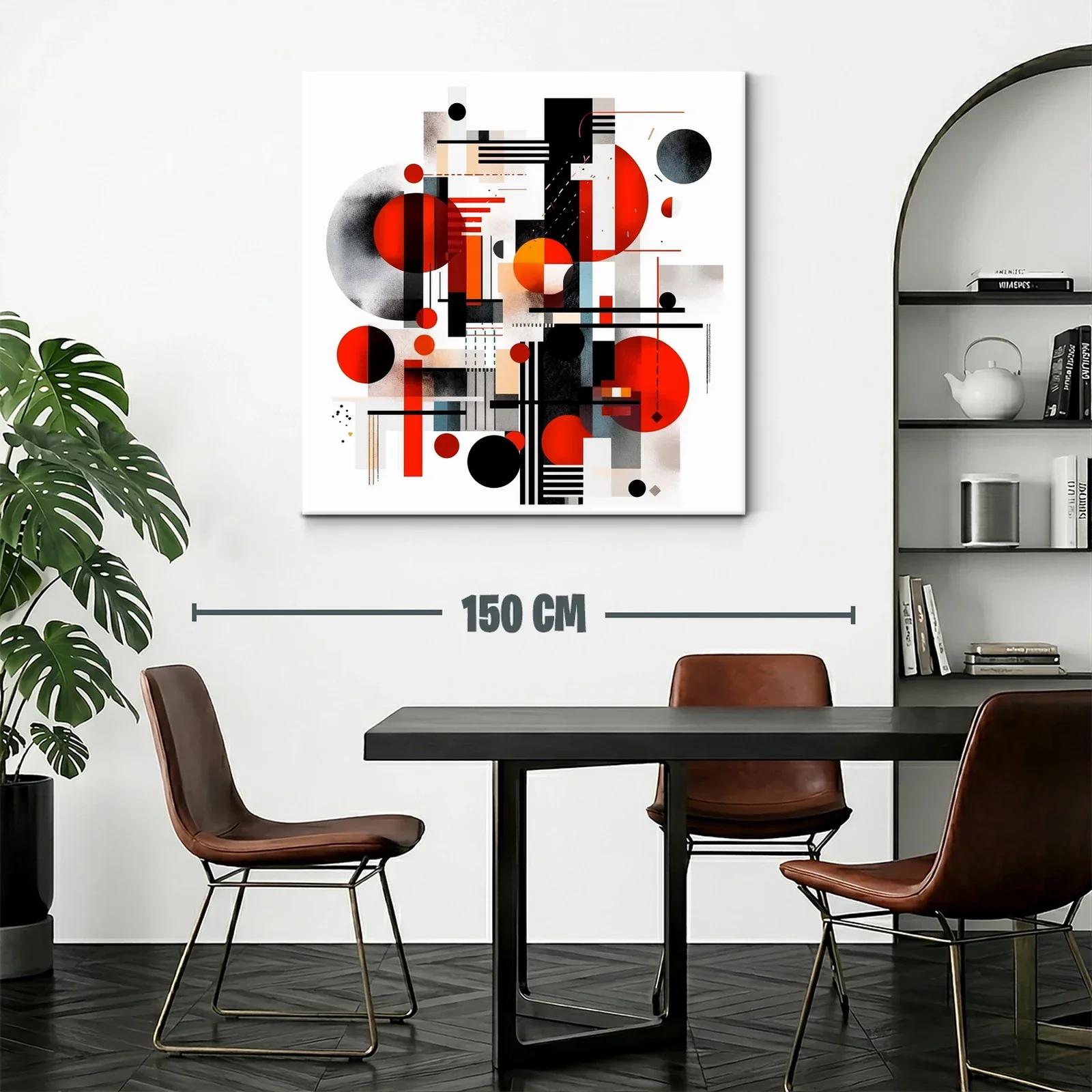 Composición abstracta con formas geométricas en rojo y negro — miniatura 2