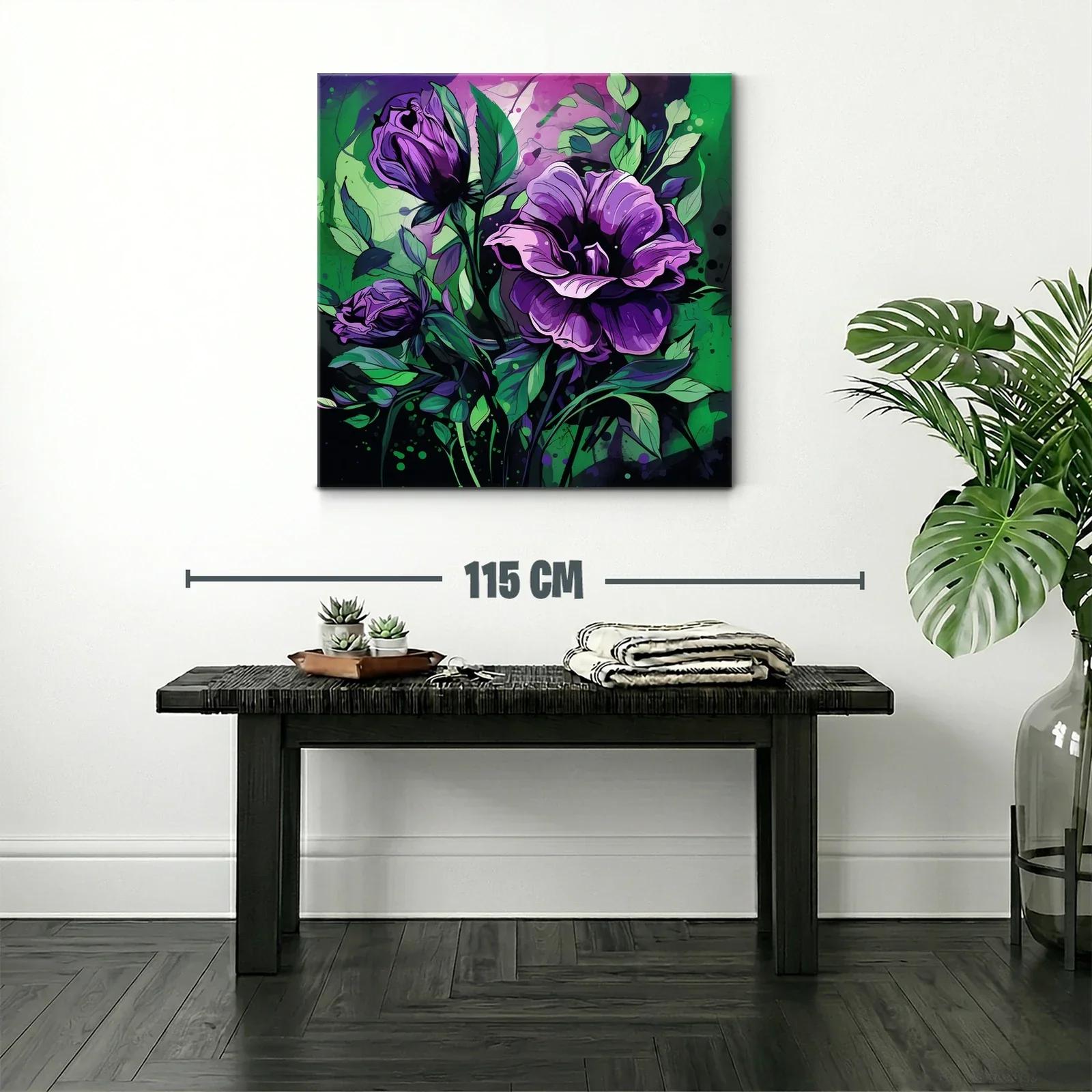 Floraciones vibrantes en tonos violetas y verdes — miniatura 2