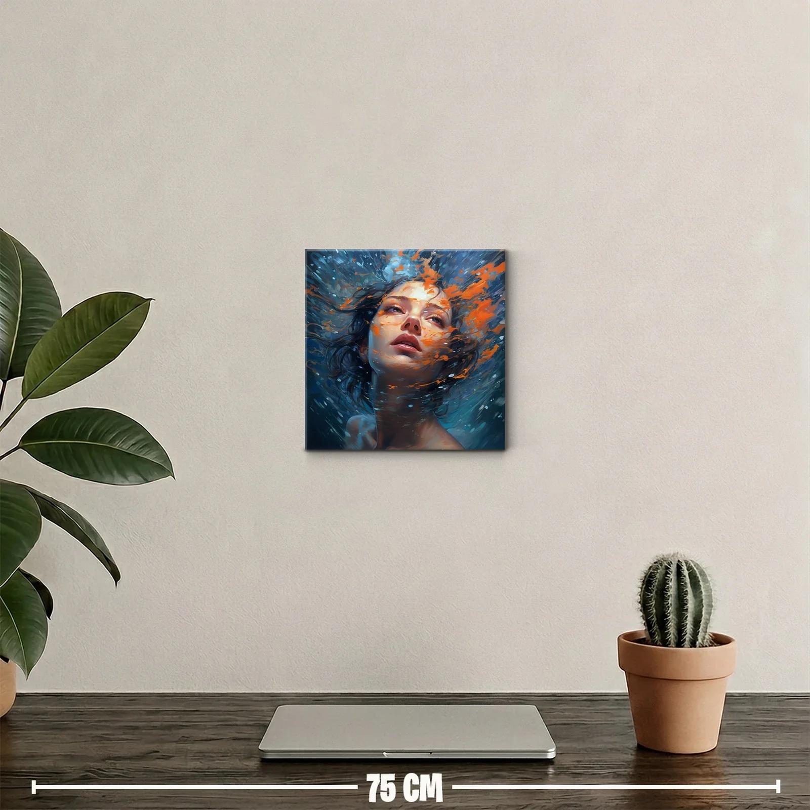 Rostro femenino envuelto en movimiento y colores vibrantes — miniatura 2