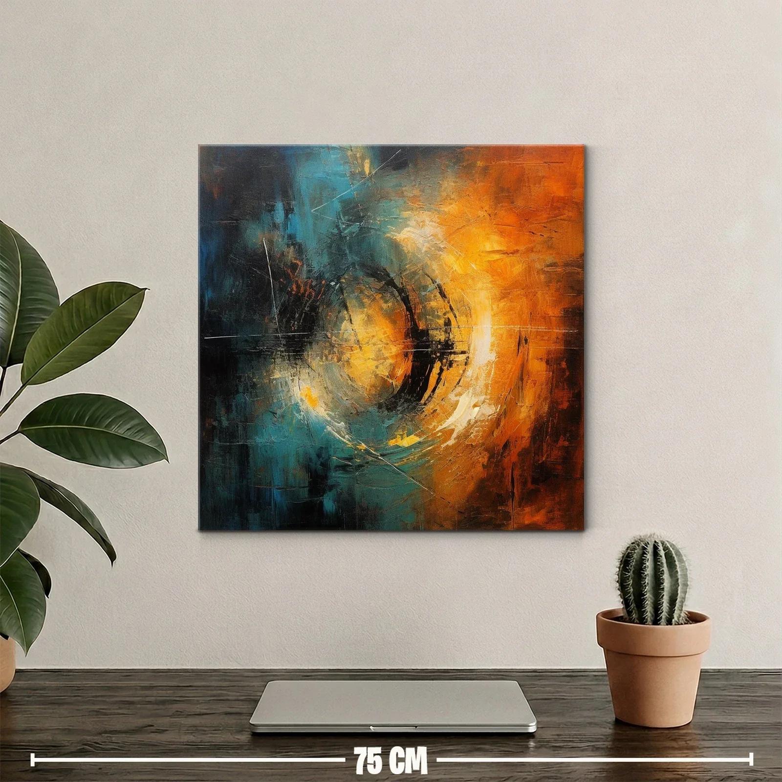 Composición abstracta con energía en tonos cálidos y fríos — miniatura 2