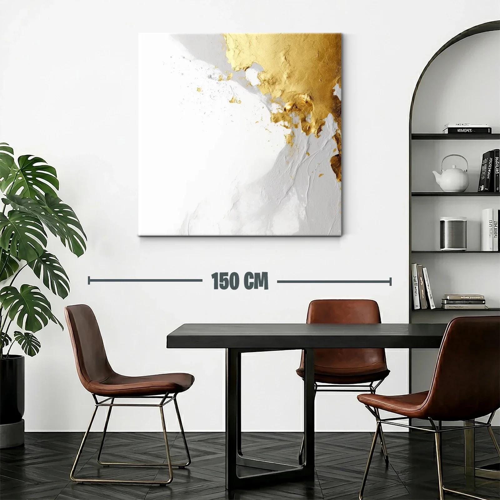 Composición abstracta en tonos dorados y blancos delicados — miniatura 2