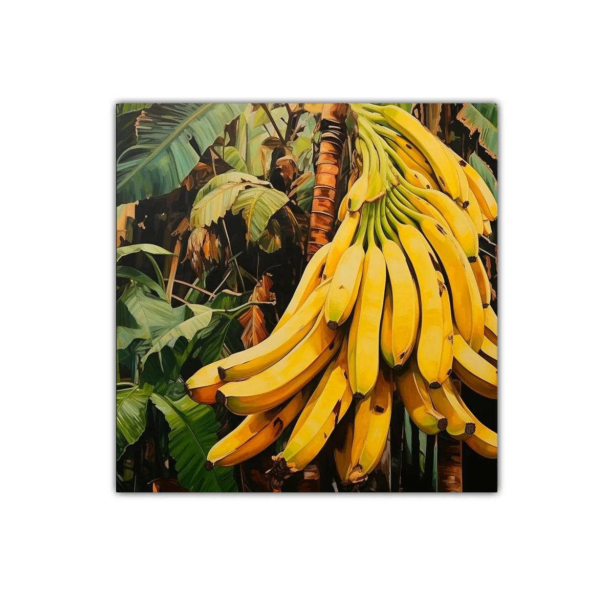 Racimo de plátanos maduros en entorno tropical exuberante — imagen principal