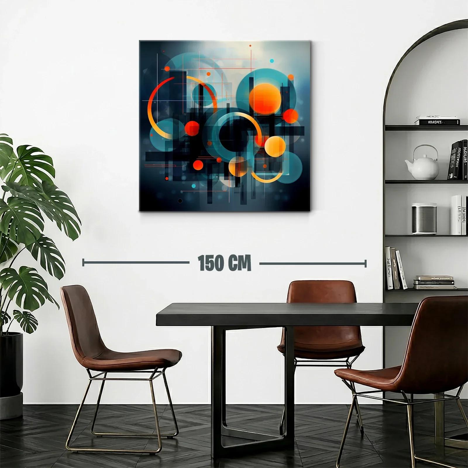 Composición abstracta con círculos y líneas en tonos vibrantes — miniatura 2