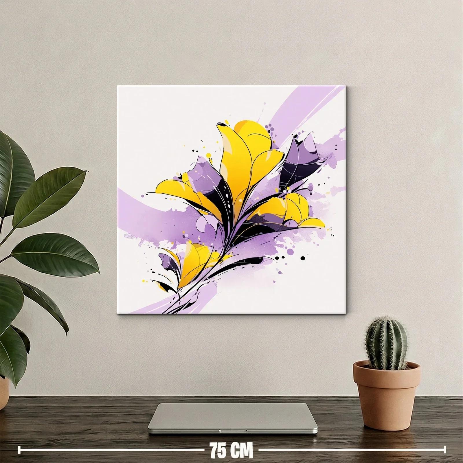 Cuadro floral moderno en tonos vivos y suaves contrastes — miniatura 2
