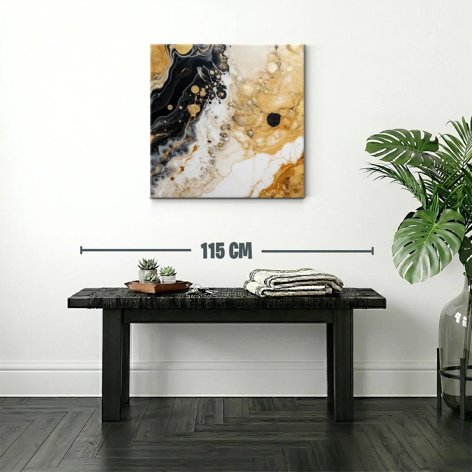 Arte abstracto de vetas doradas y contrastes intensos — miniatura 2