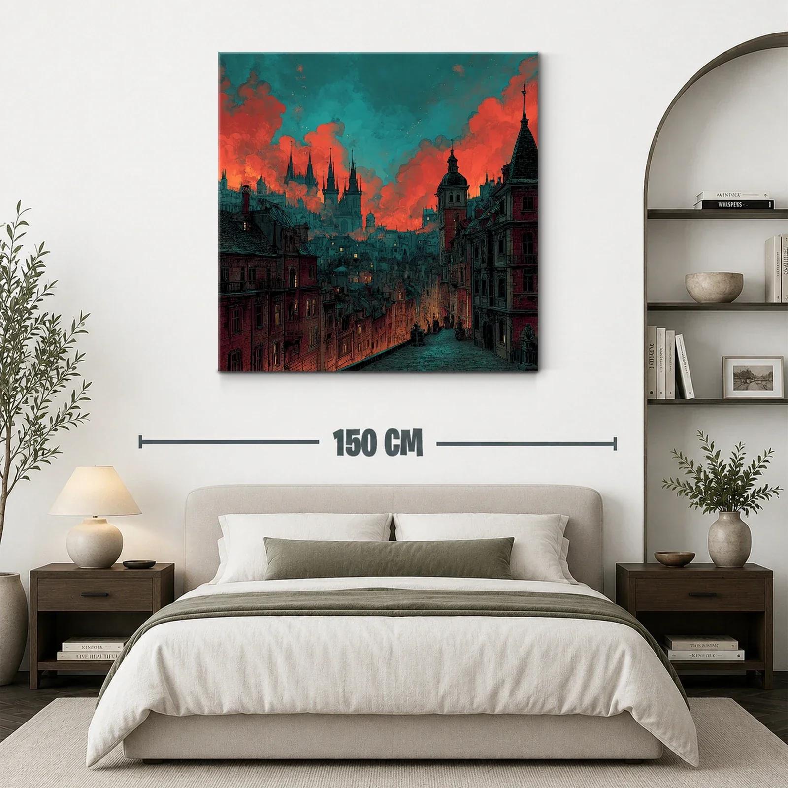 Ciudad antigua iluminada por un cielo crepuscular — miniatura 3