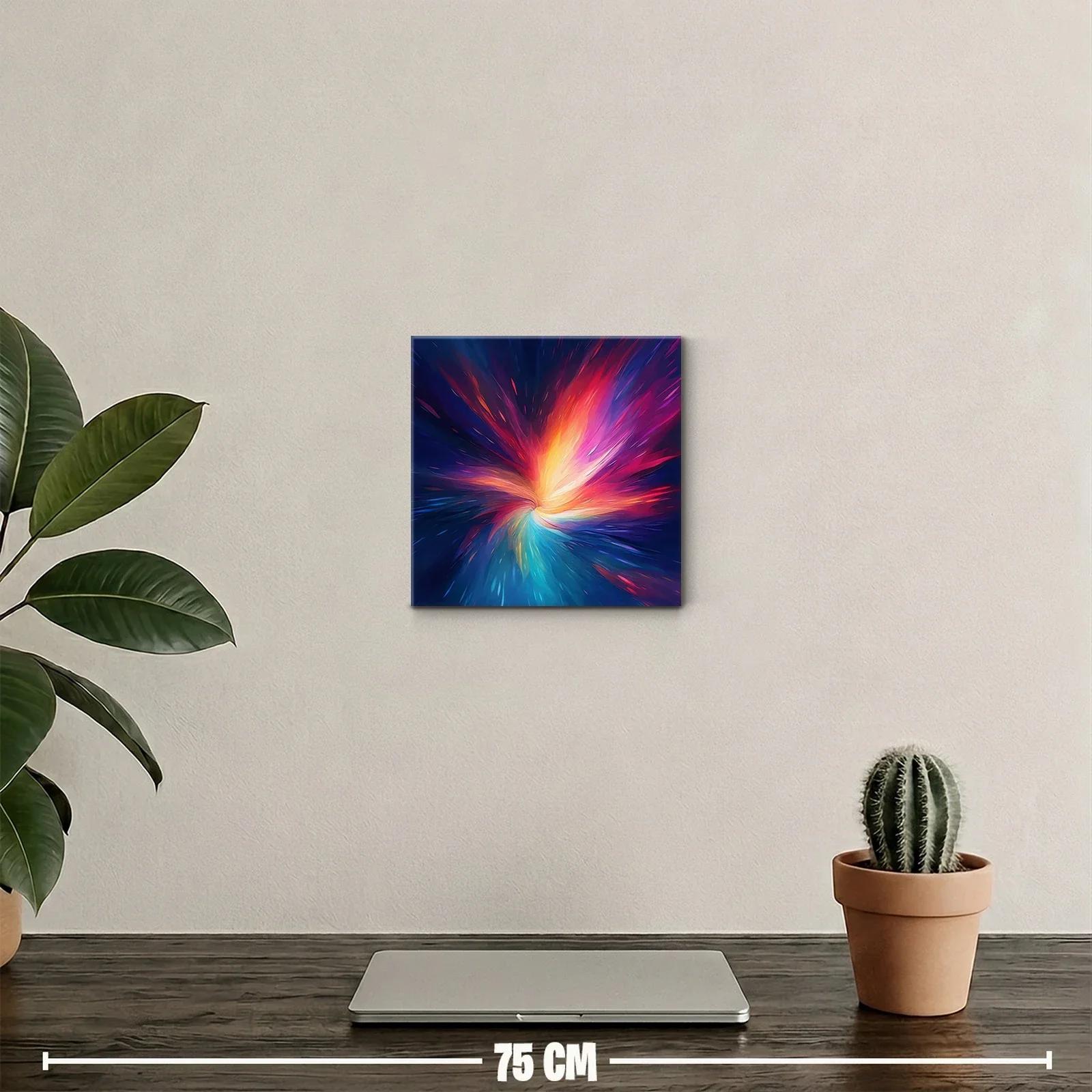 Cuadro abstracto con explosión de color y energía vibrante — miniatura 2