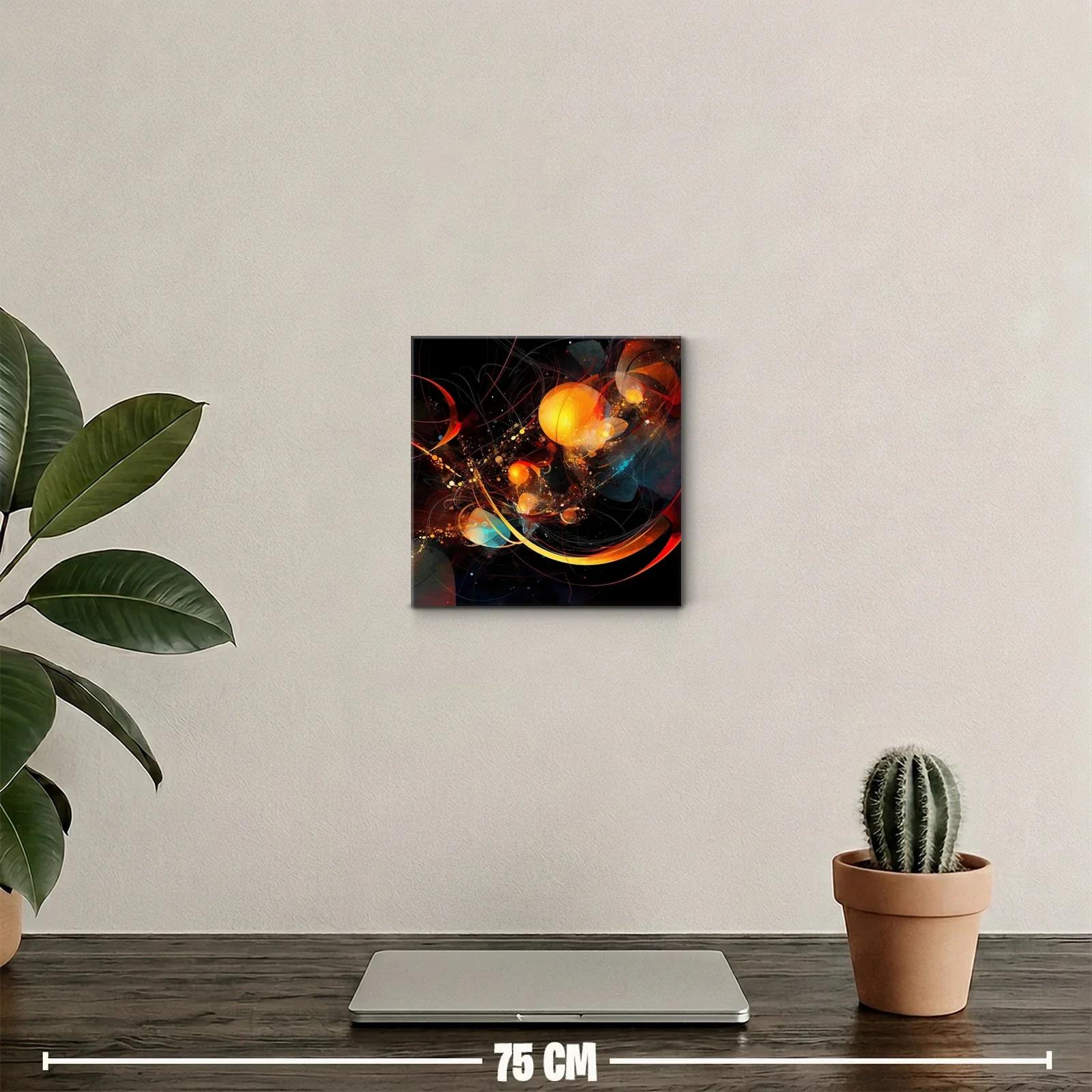 Composición abstracta con esferas luminosas y líneas dinámicas — miniatura 2