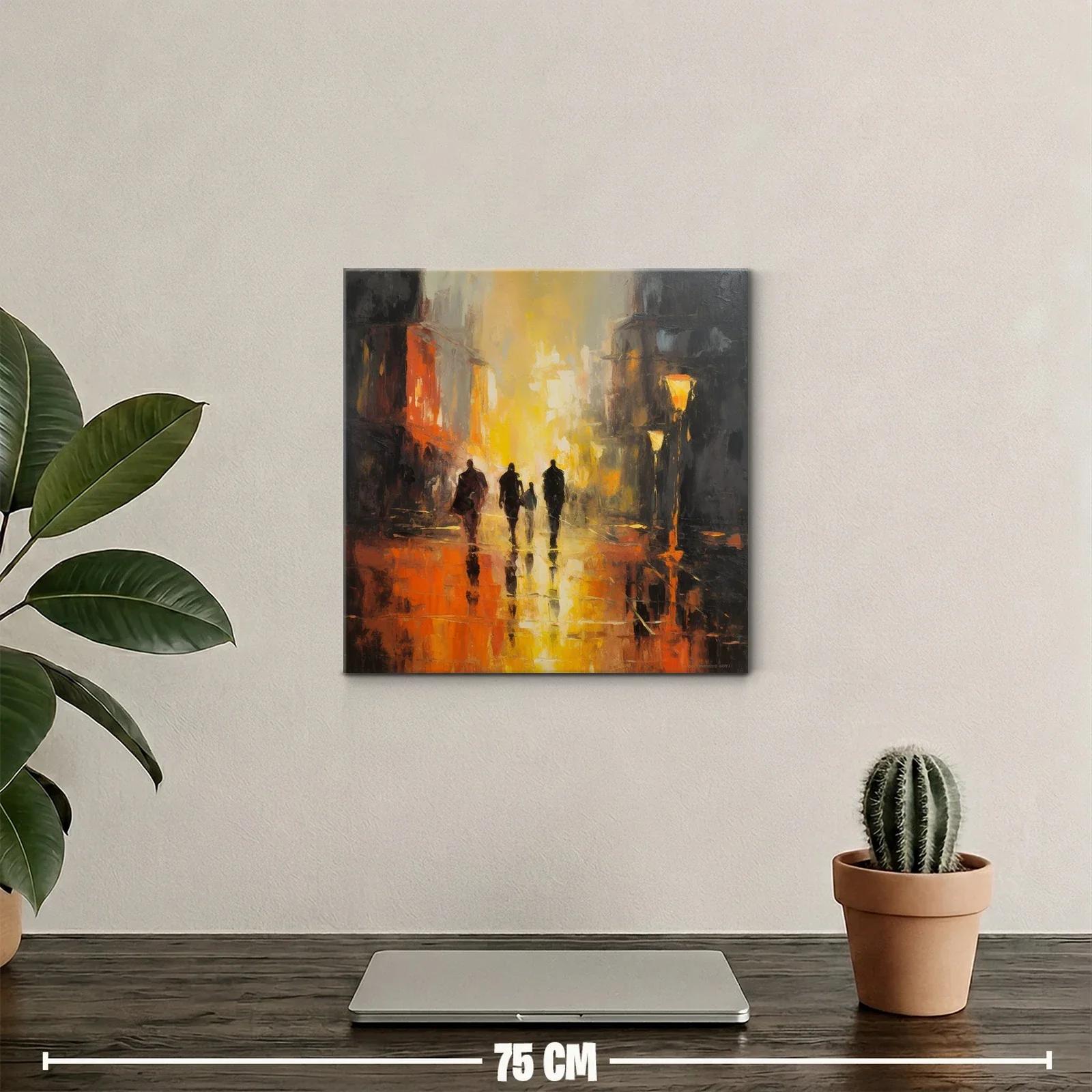 Atardecer Urbano con Siluetas Caminando entre Luces — miniatura 2