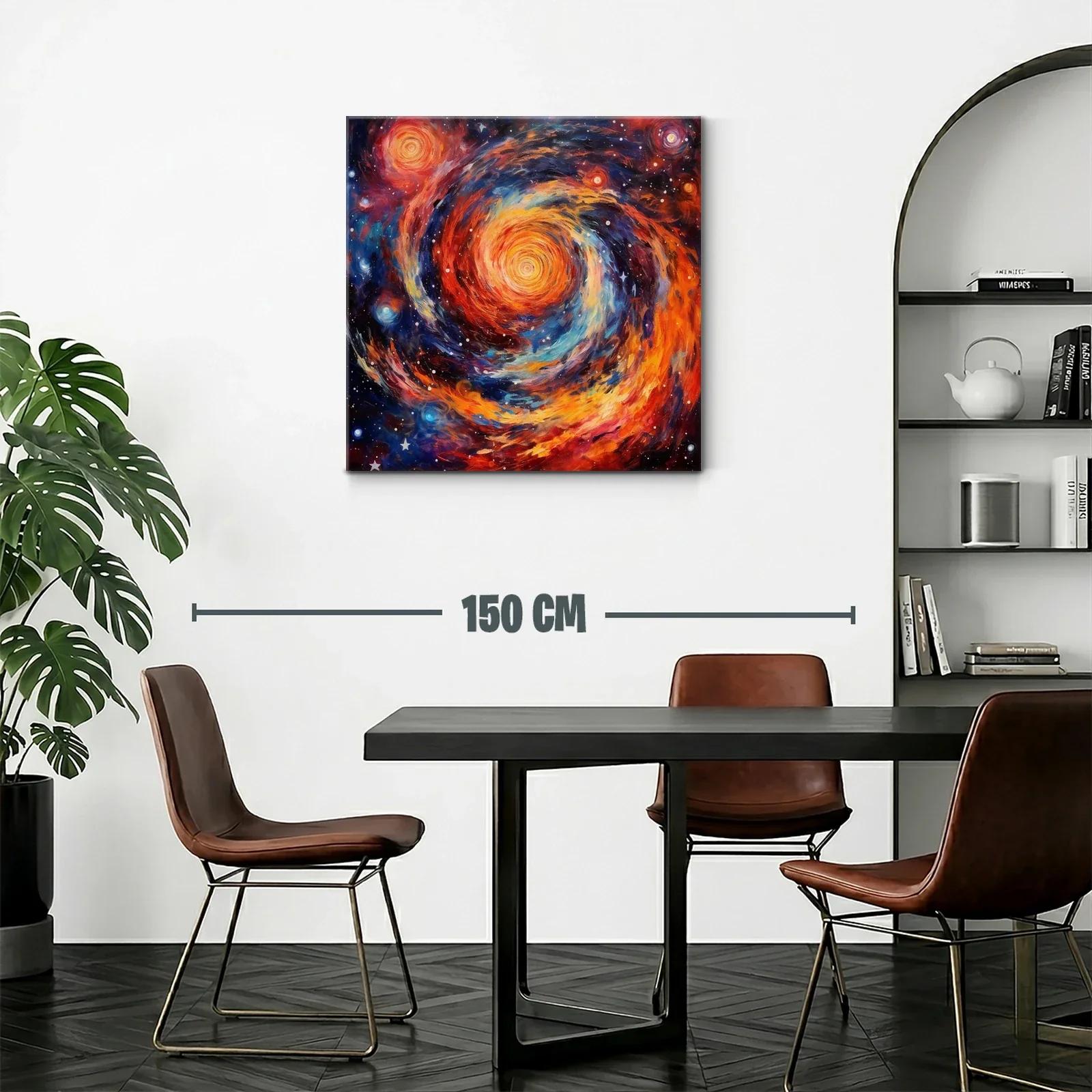 Cuadro abstracto con espiral cósmica brillante y vibrante — miniatura 2