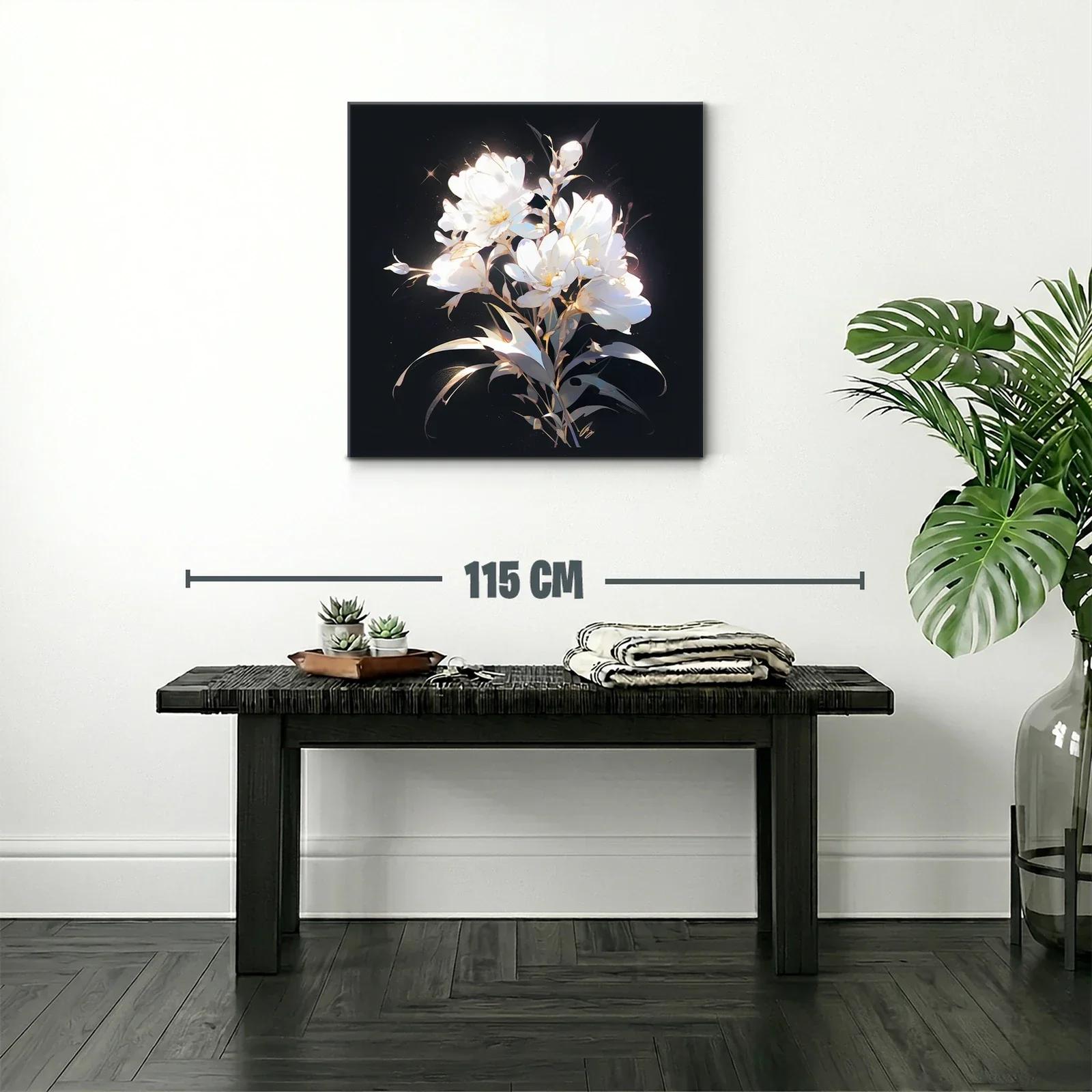 Elegancia de flores blancas sobre fondo oscuro — miniatura 2