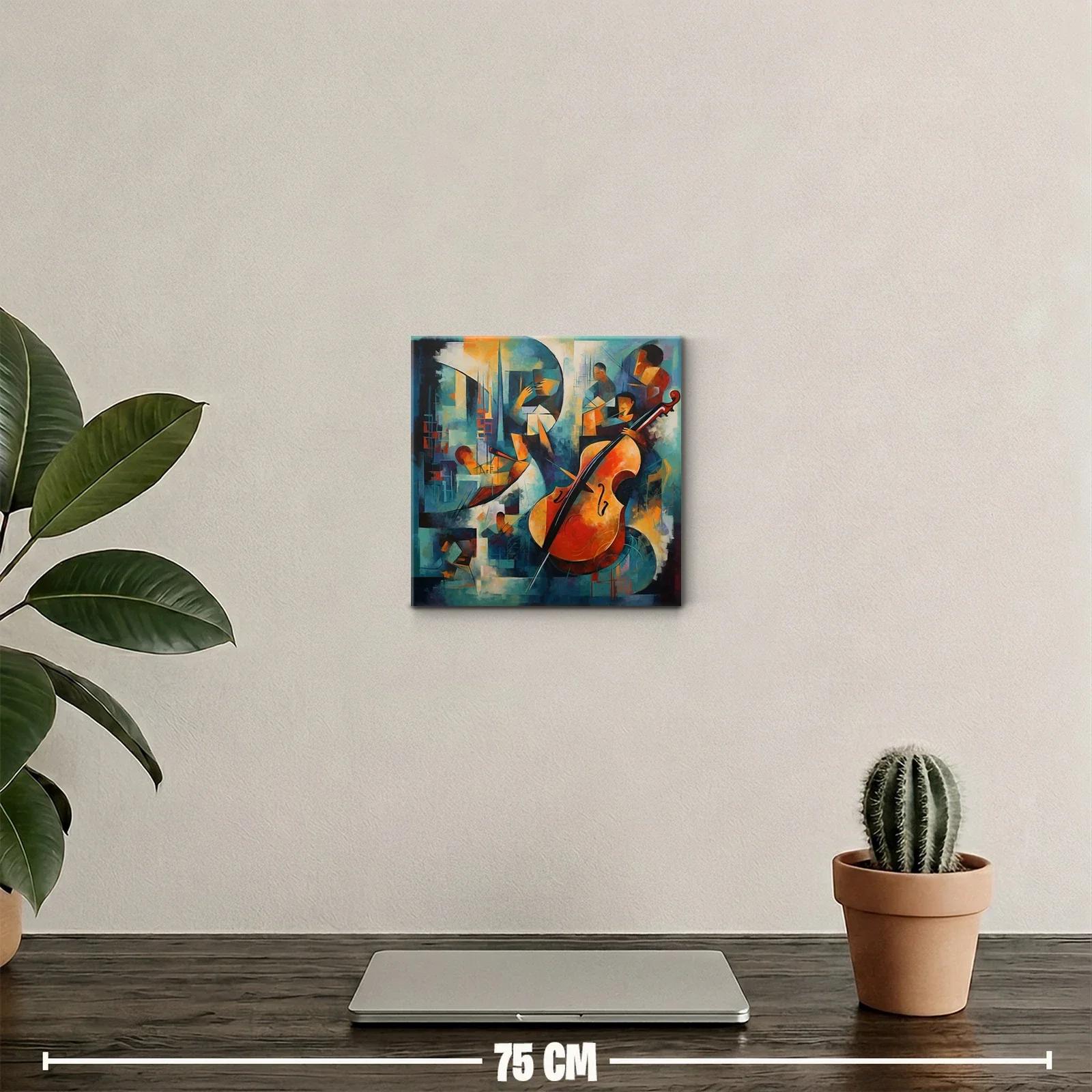 Cuadro decorativo con motivo musical y paleta vibrante — miniatura 2