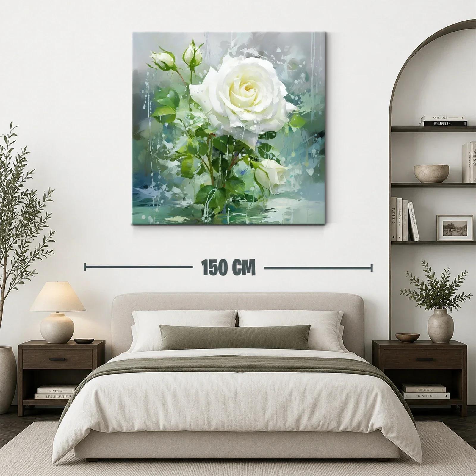 Rosa blanca en delicado encuadre de naturaleza serena — miniatura 3