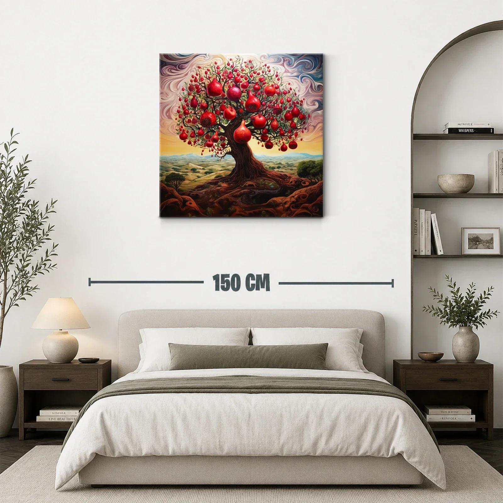 Árbol de granadas con raíces entrelazadas y cielo vibrante — miniatura 3