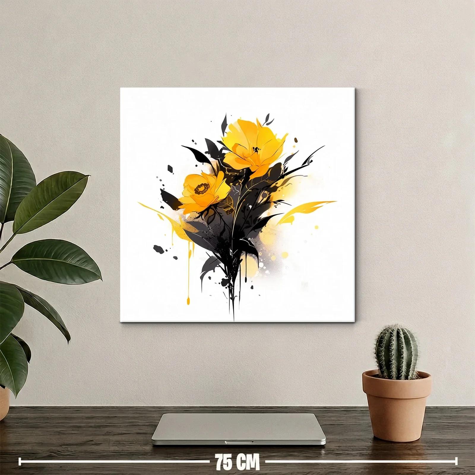 Flores amarillas con contrastes oscuros y estilo moderno — miniatura 2