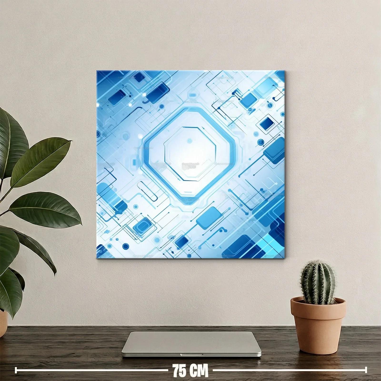 Diseño geométrico futurista en tonos azules y blancos — miniatura 2