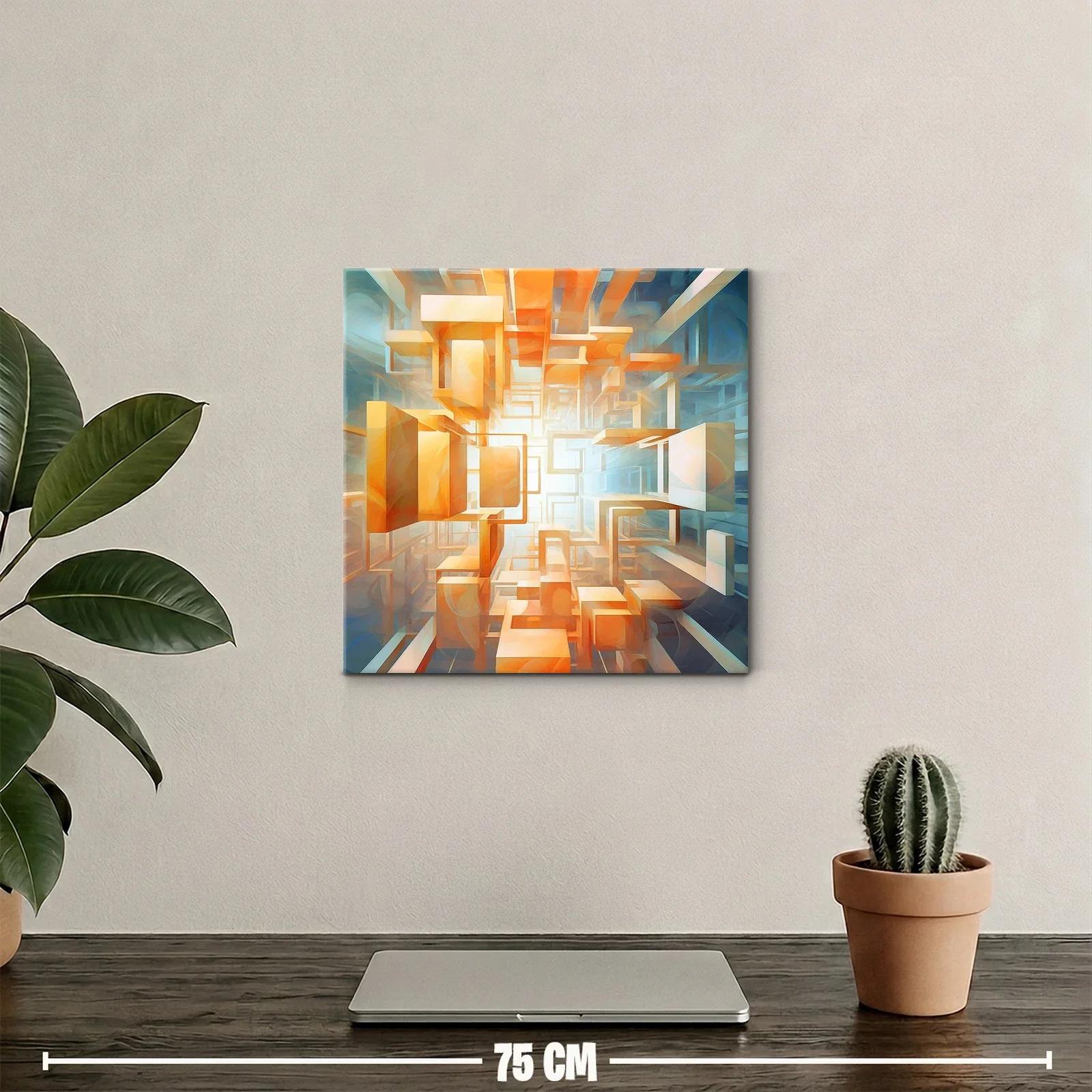 Composición abstracta con formas geométricas en tonos cálidos — miniatura 2