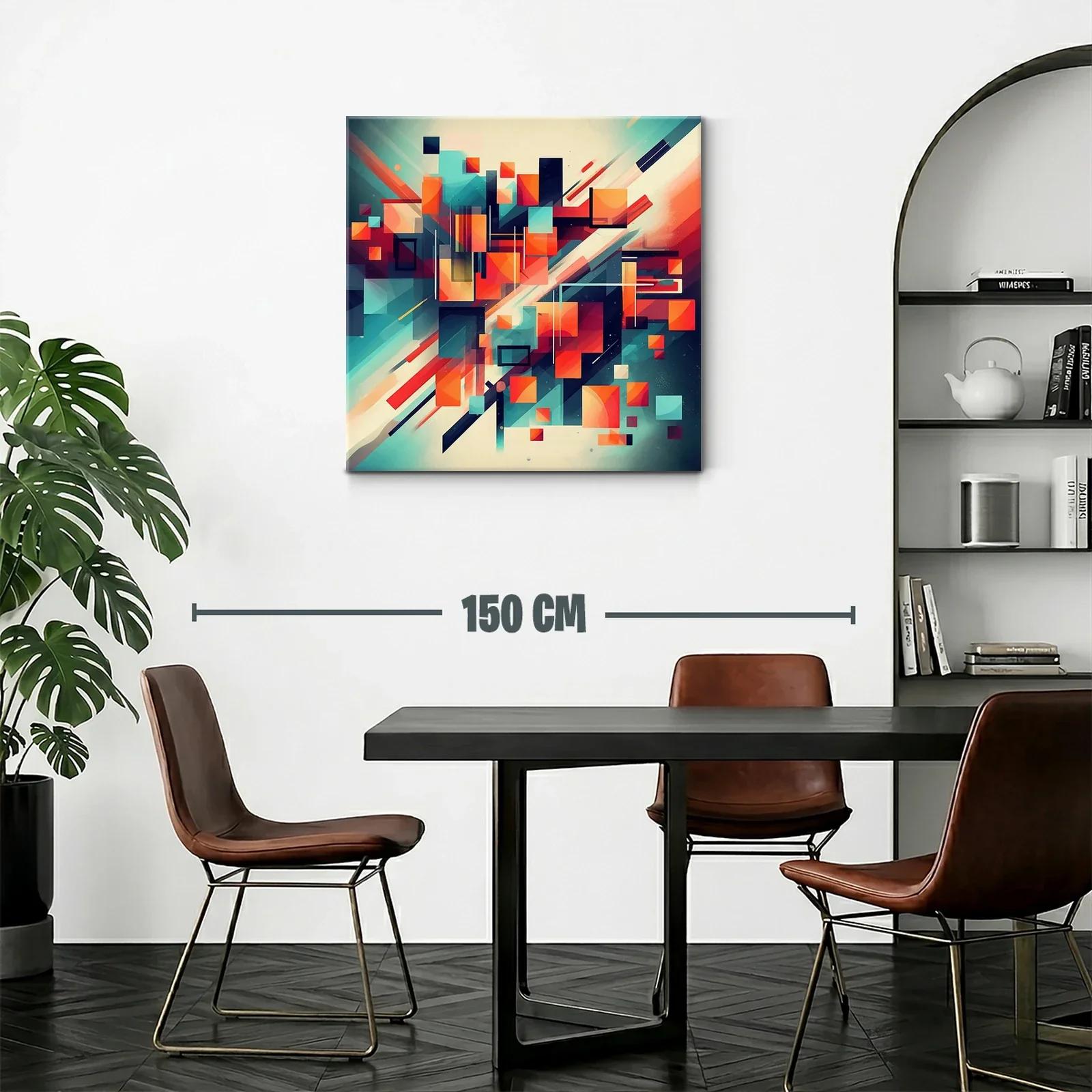 Composición abstracta vibrante con tonos cálidos y fríos — miniatura 2