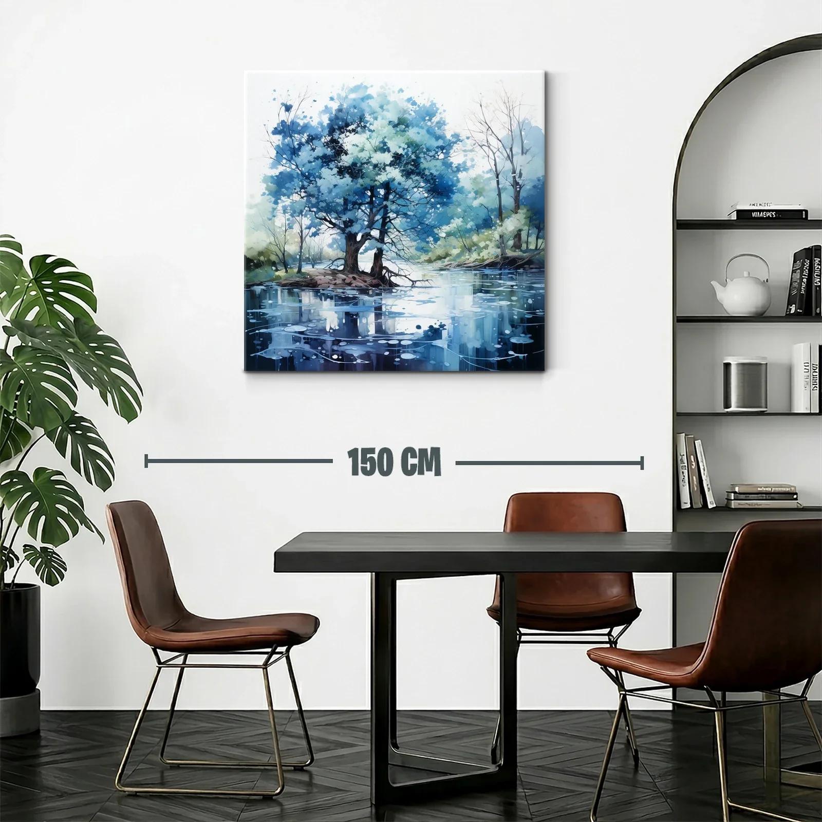 Serenidad azul en paisaje natural junto al río — miniatura 2