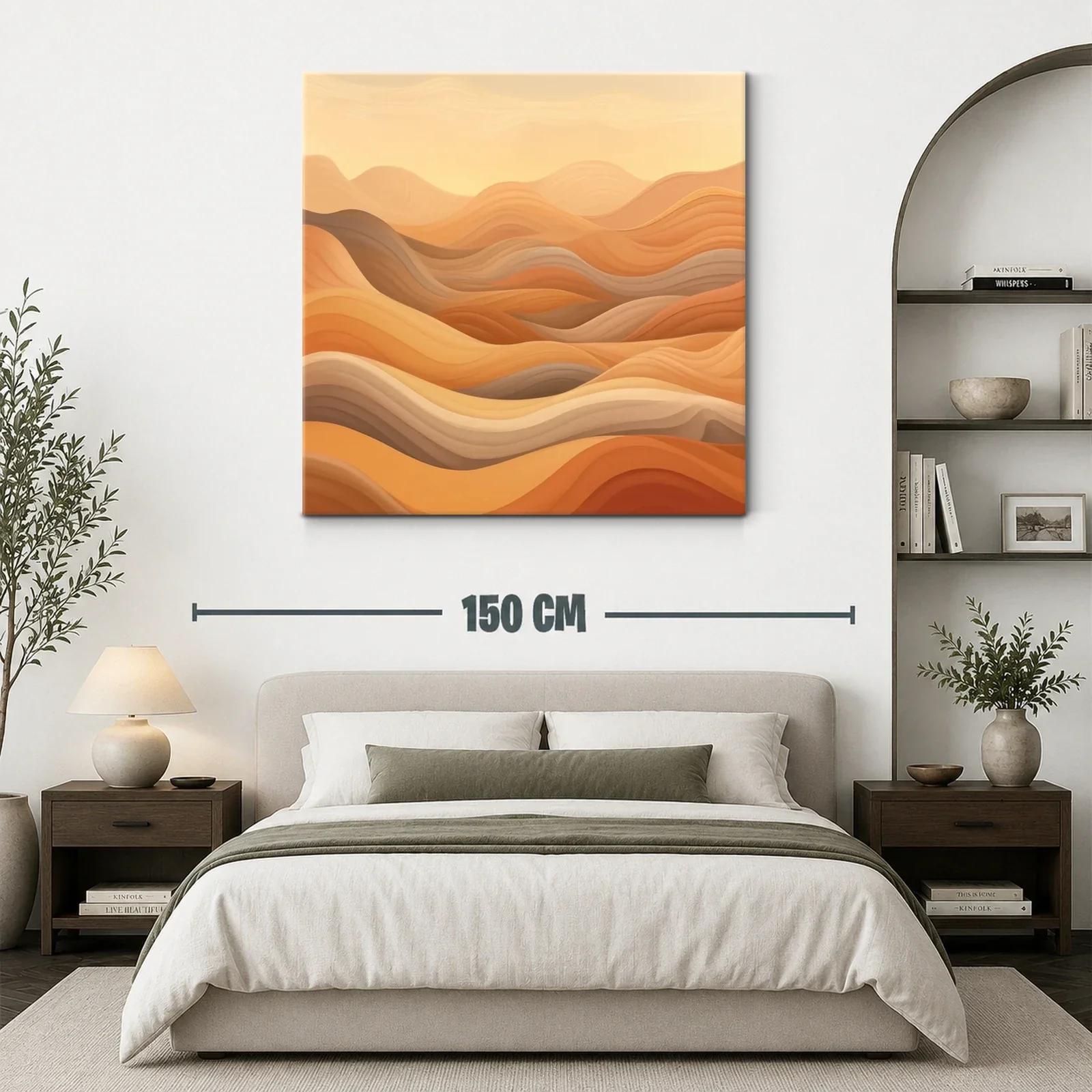 Paisaje abstracto en tonos cálidos y ondulados — miniatura 3