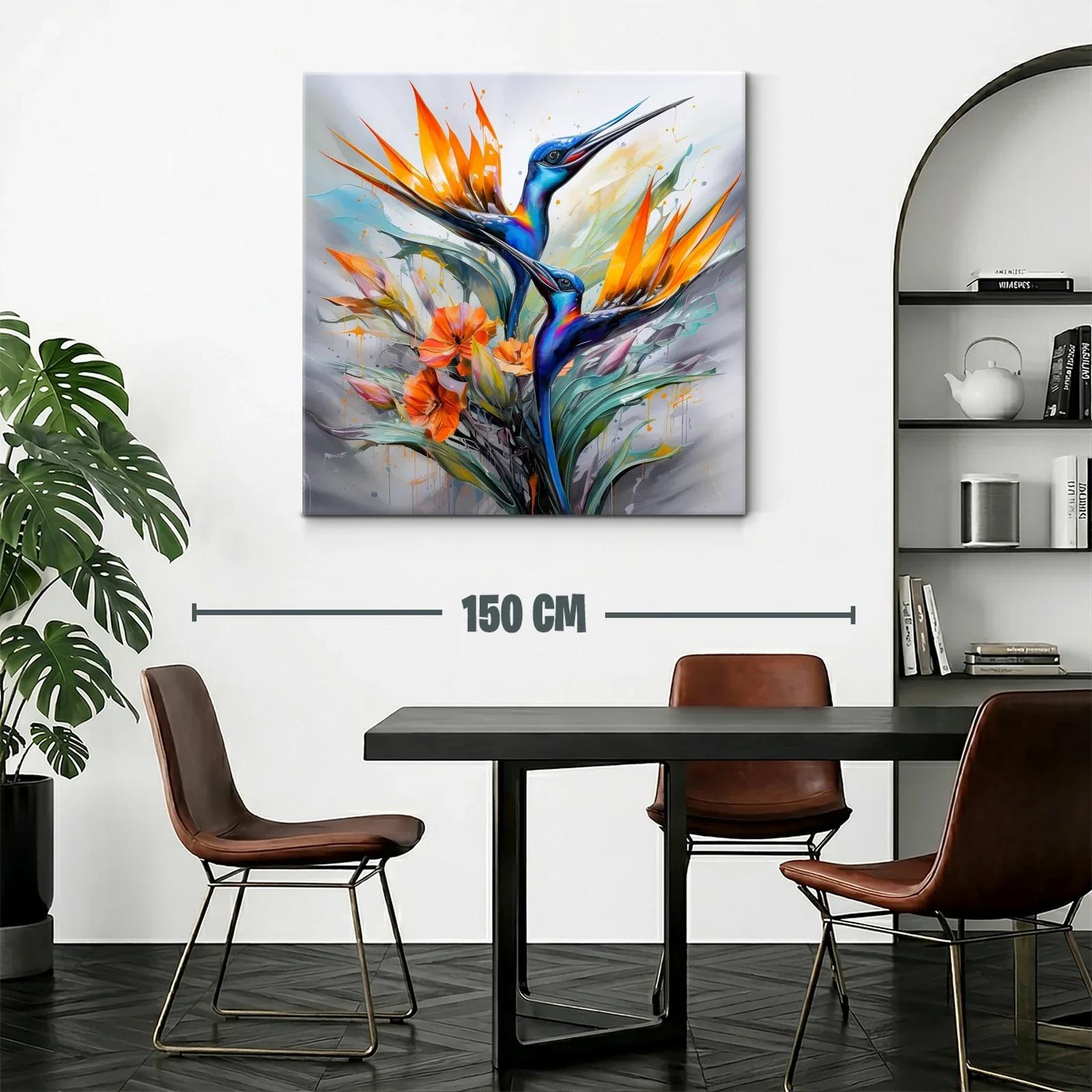 Elegancia vibrante con colibríes y flores exóticas — miniatura 2