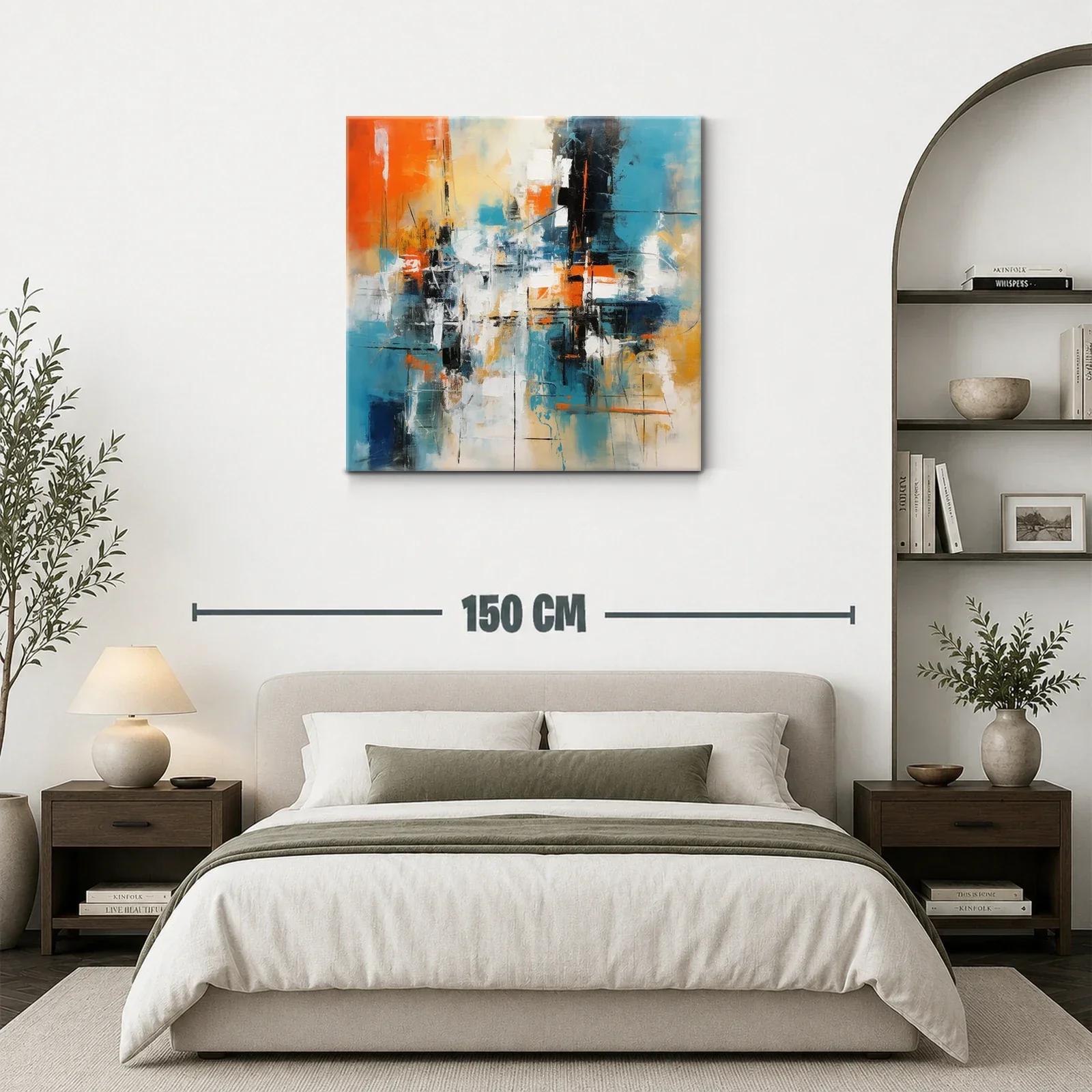 Composición abstracta con tonos cálidos y fríos vibrantes — miniatura 3