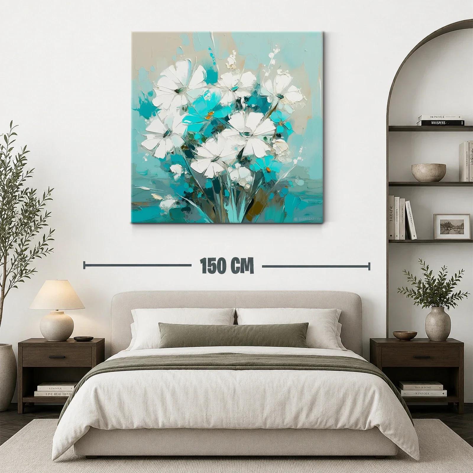 Ramo de flores blancas y turquesa en estilo moderno — miniatura 3