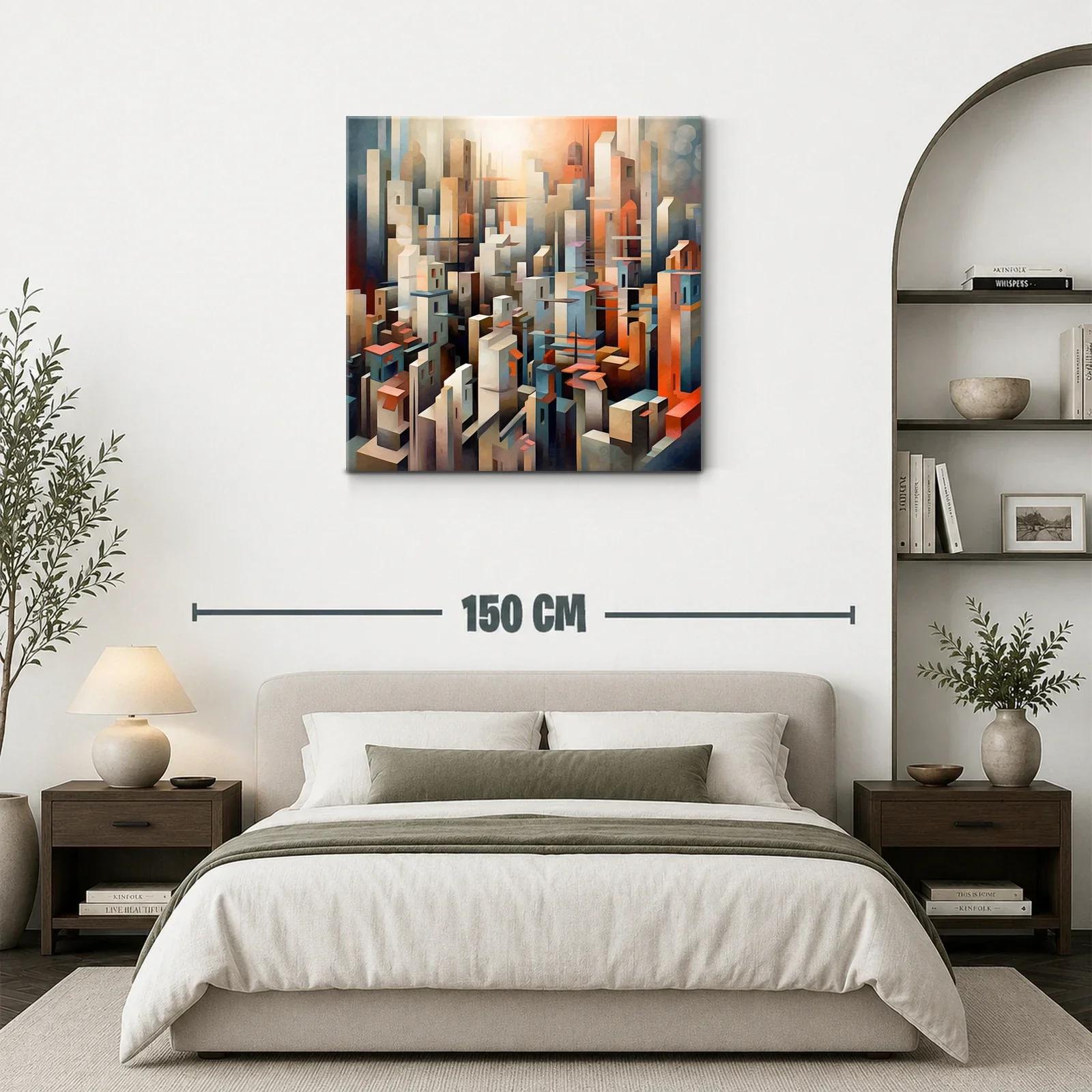 Ciudad futurista con tonos cálidos y fríos — miniatura 3