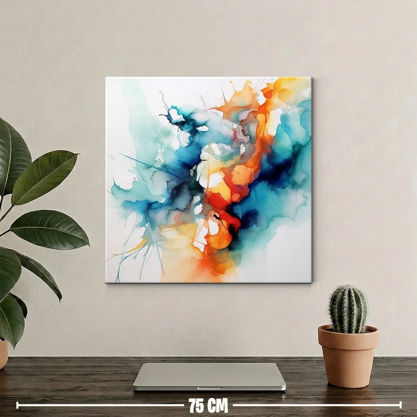 Cuadro abstracto con tonos vibrantes y formas fluidas — miniatura 2