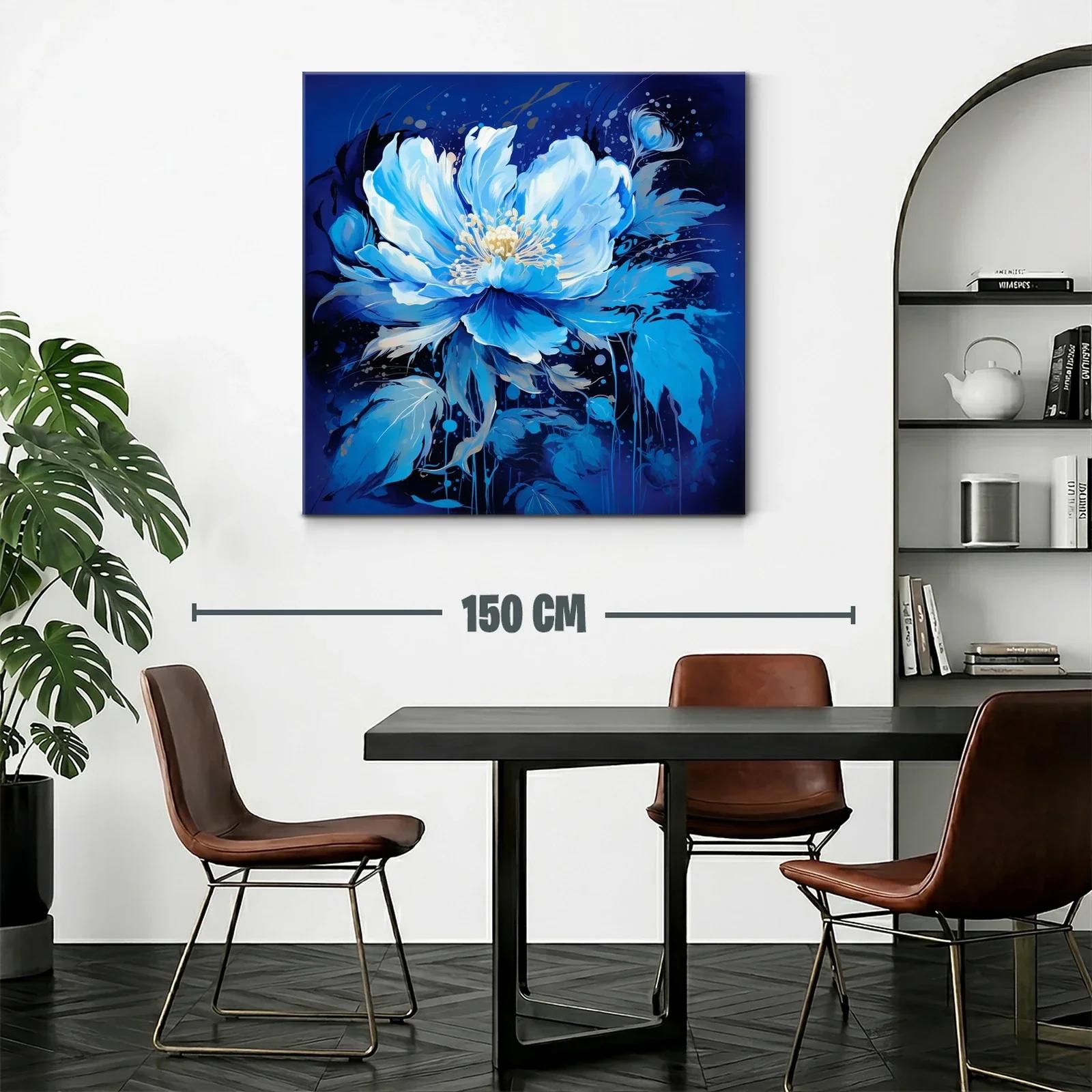 Flor azul vibrante con detalles delicados y fondo profundo — miniatura 2