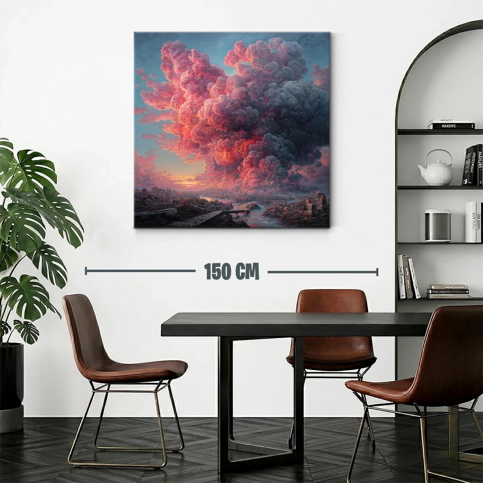 Impactante explosión de nubes al atardecer sobre ciudad — miniatura 2