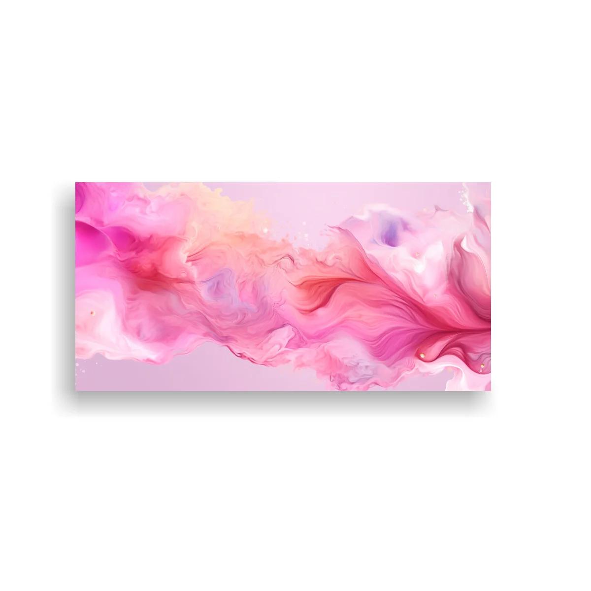 Cuadro formas fluidas en rosa con veladuras lilas