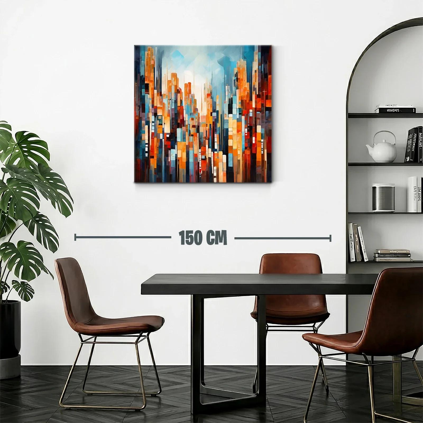 Abstracto vibrante de ciudad con tonos cálidos y fríos — miniatura 2