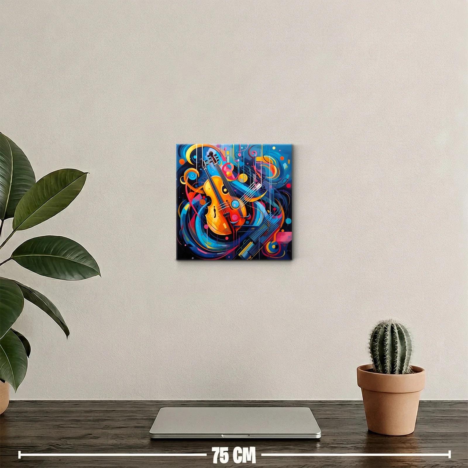 Cuadro vibrante con violín y guitarra en colores vivos — miniatura 2