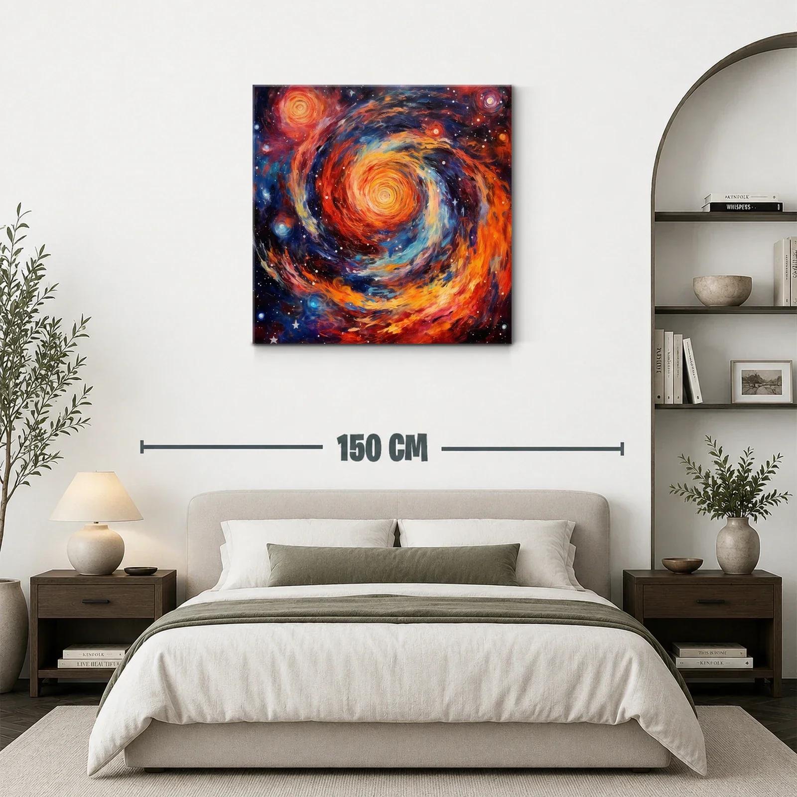 Cuadro abstracto con espiral cósmica brillante y vibrante — miniatura 3