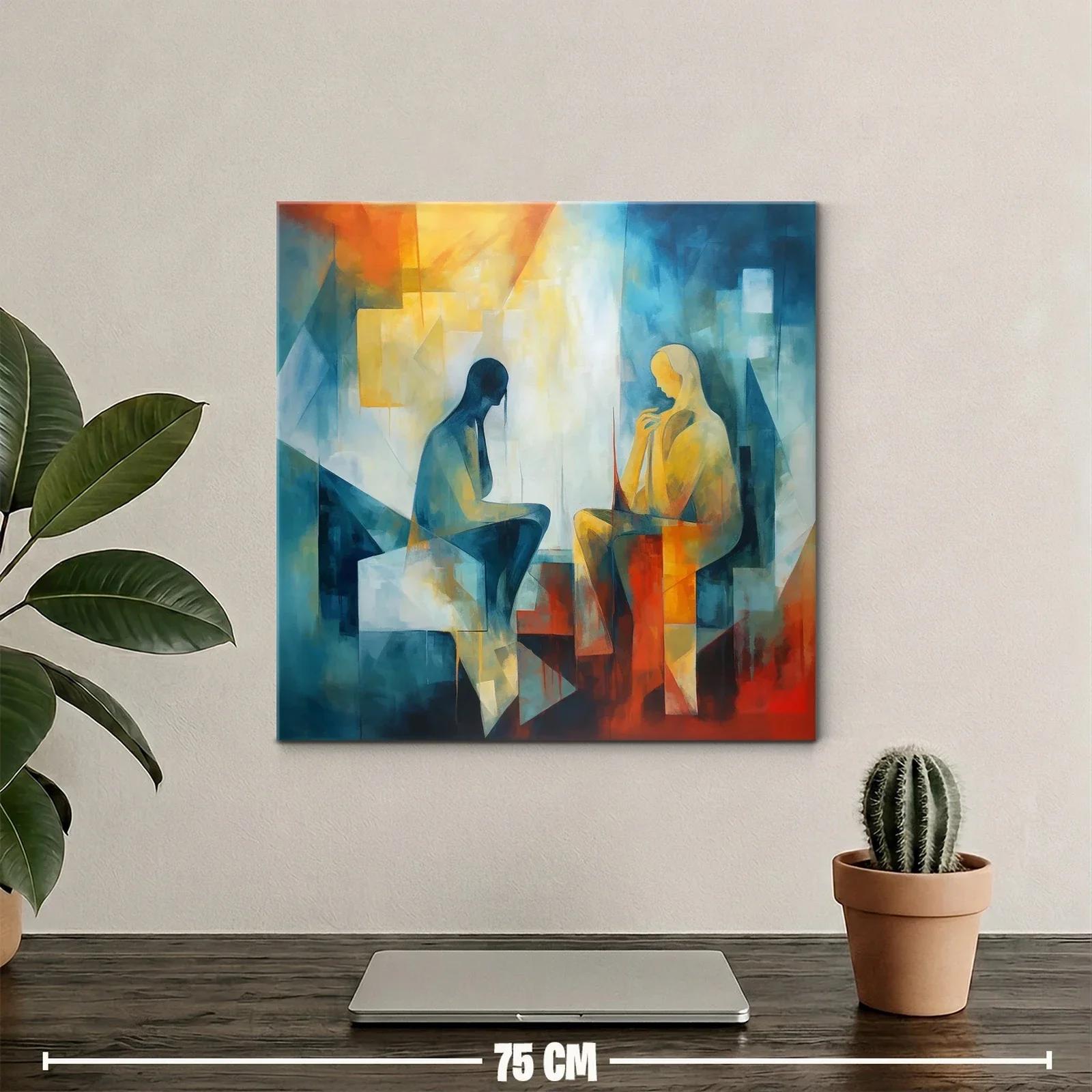 Figura doble en contraste de luz y sombra vibrante — miniatura 2